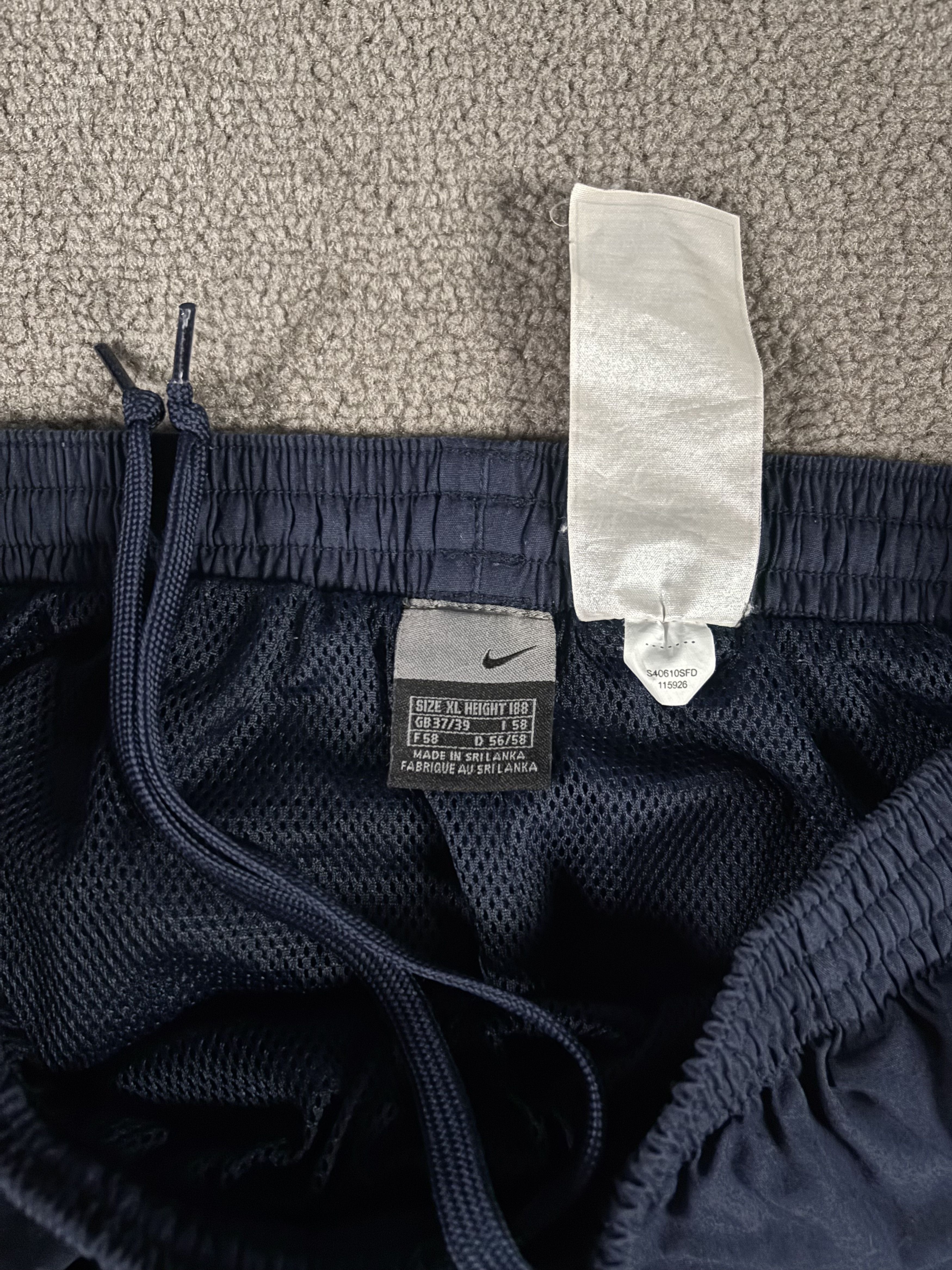Nike Nike XL Navy Blue Vintage Logo Long Adjustable Shorts Size US 34 / EU 50 - 6 Thumbnail