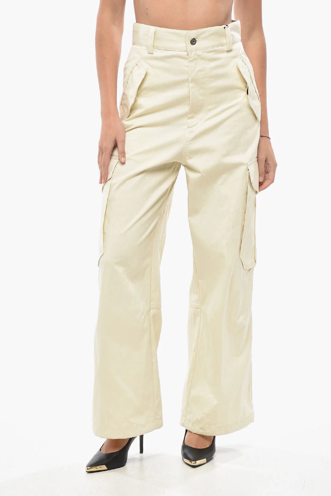 Bottega Veneta og1mm0426 Cotton-Blend Cargo Pant in Yellow Size 25" / US 0 / IT 36 - 1 Thumbnail