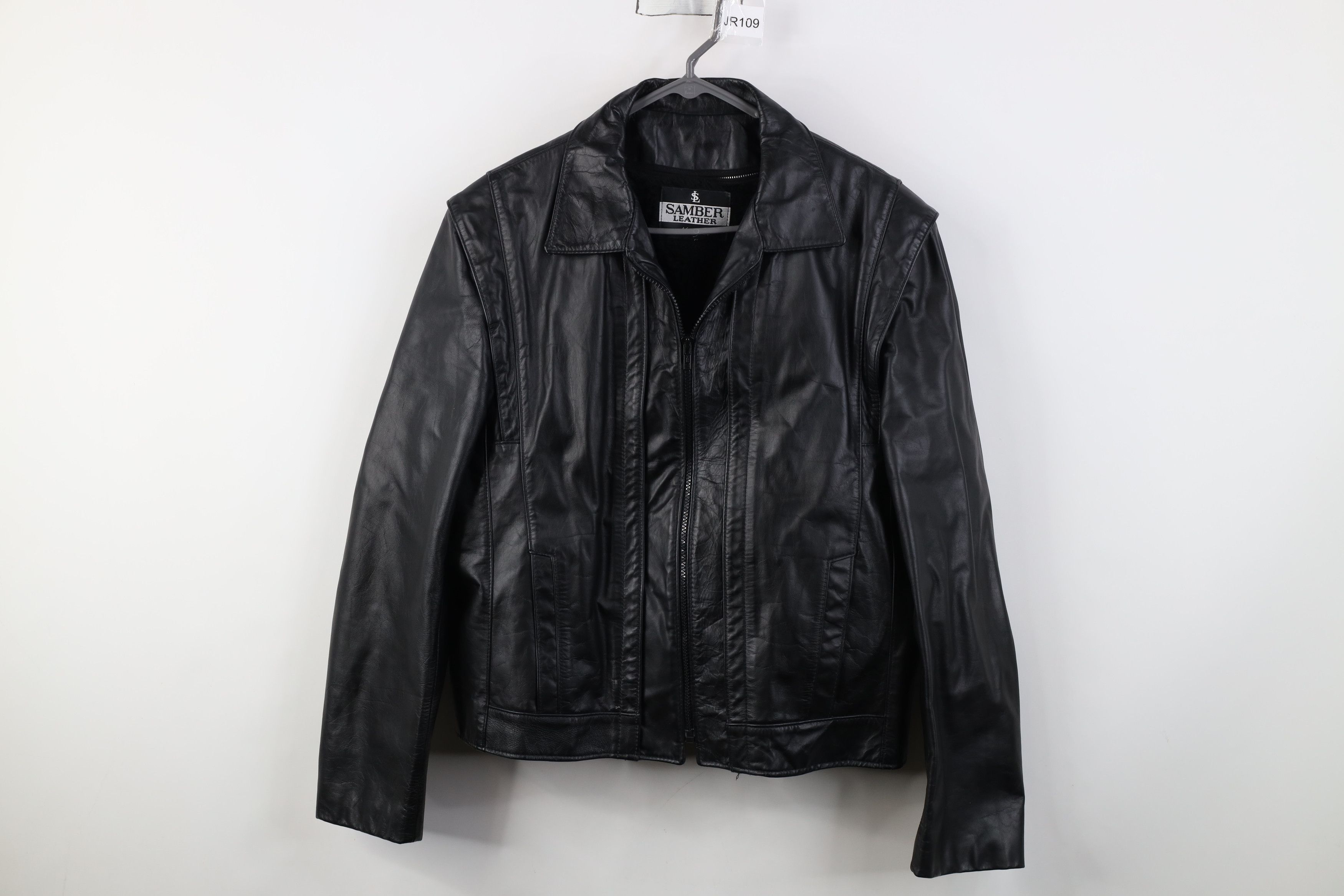 Vintage Vintage 90s Streetwear Lined Leather Full Zip Jacket Black Size US M / EU 48-50 / 2 - 1 Thumbnail