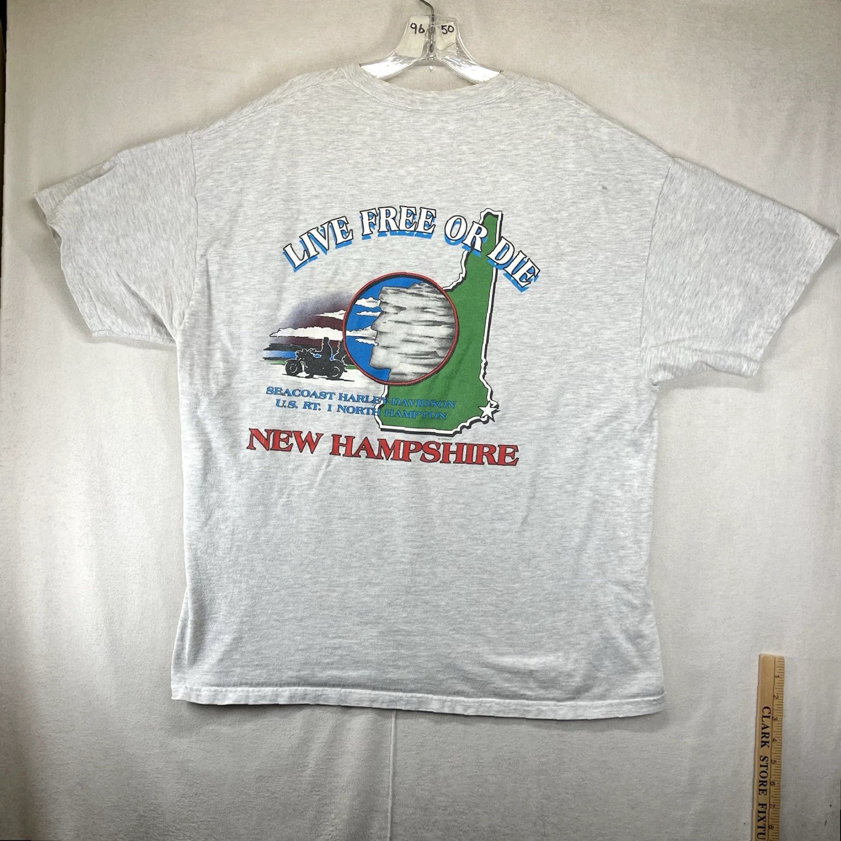 Harley Davidson VINTAGE Harley-Davidson T Shirt XL Heather Gray Live Free or Die New Hampshire Harley-Davidson Logo Graphic Print Crew Neck Short Sleeve Cotton Knit's Size US XL / EU 56 / 4 - 2 Thumbnail