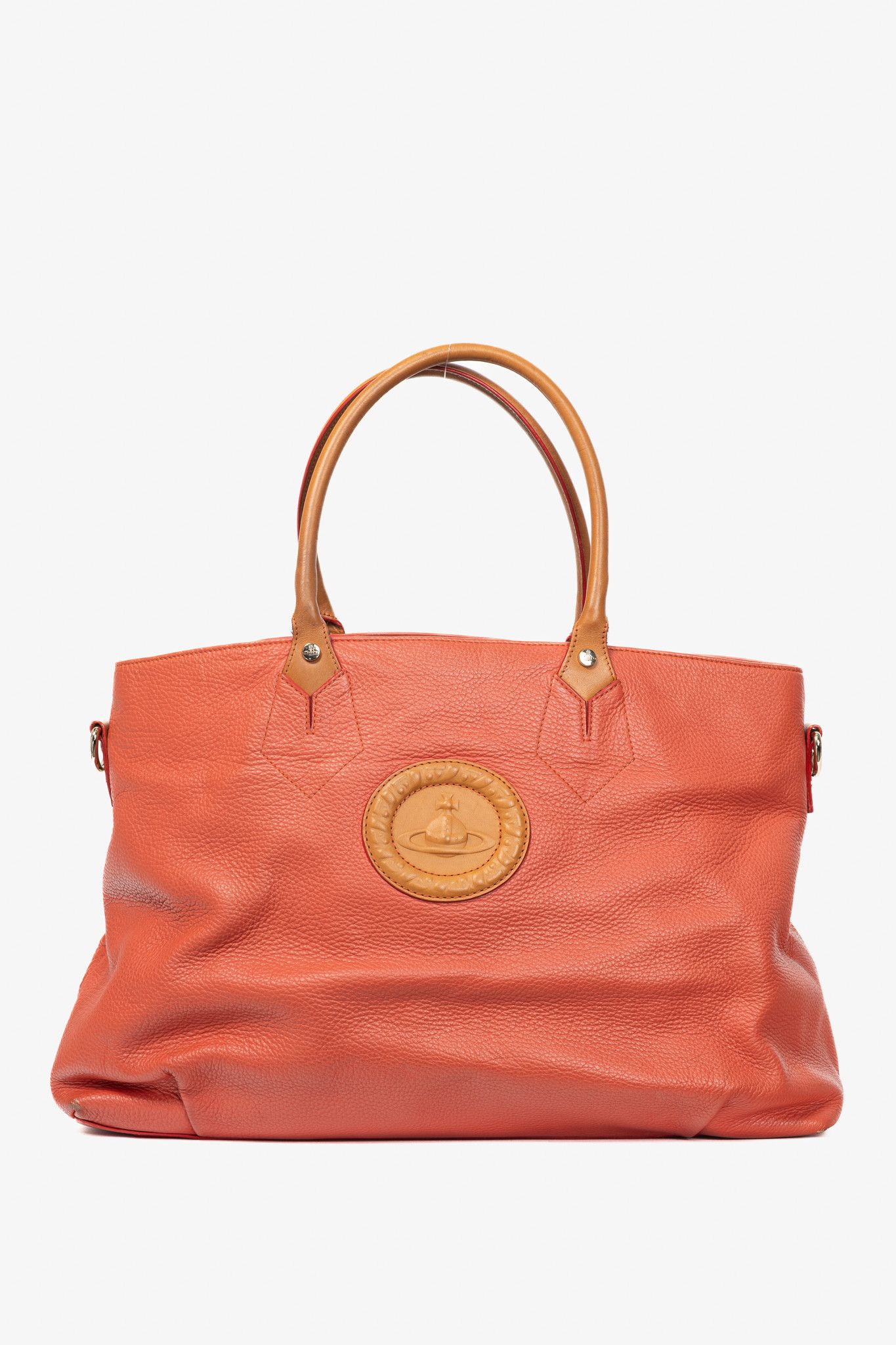 Vivienne Westwood Vivienne Westwood Cameo Orange Embossed-Logo Leather Tote Size ONE SIZE - 1 Thumbnail
