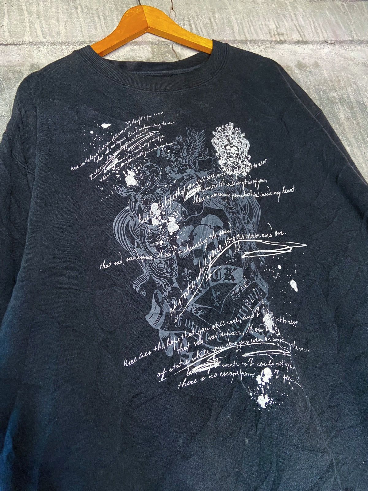 Beauty Beast × Hysteric Glamour × Japanese Brand ROCK SKULL POEM SWEATSHIRT JAPAN Size US XL / EU 56 / 4 - 3 Thumbnail