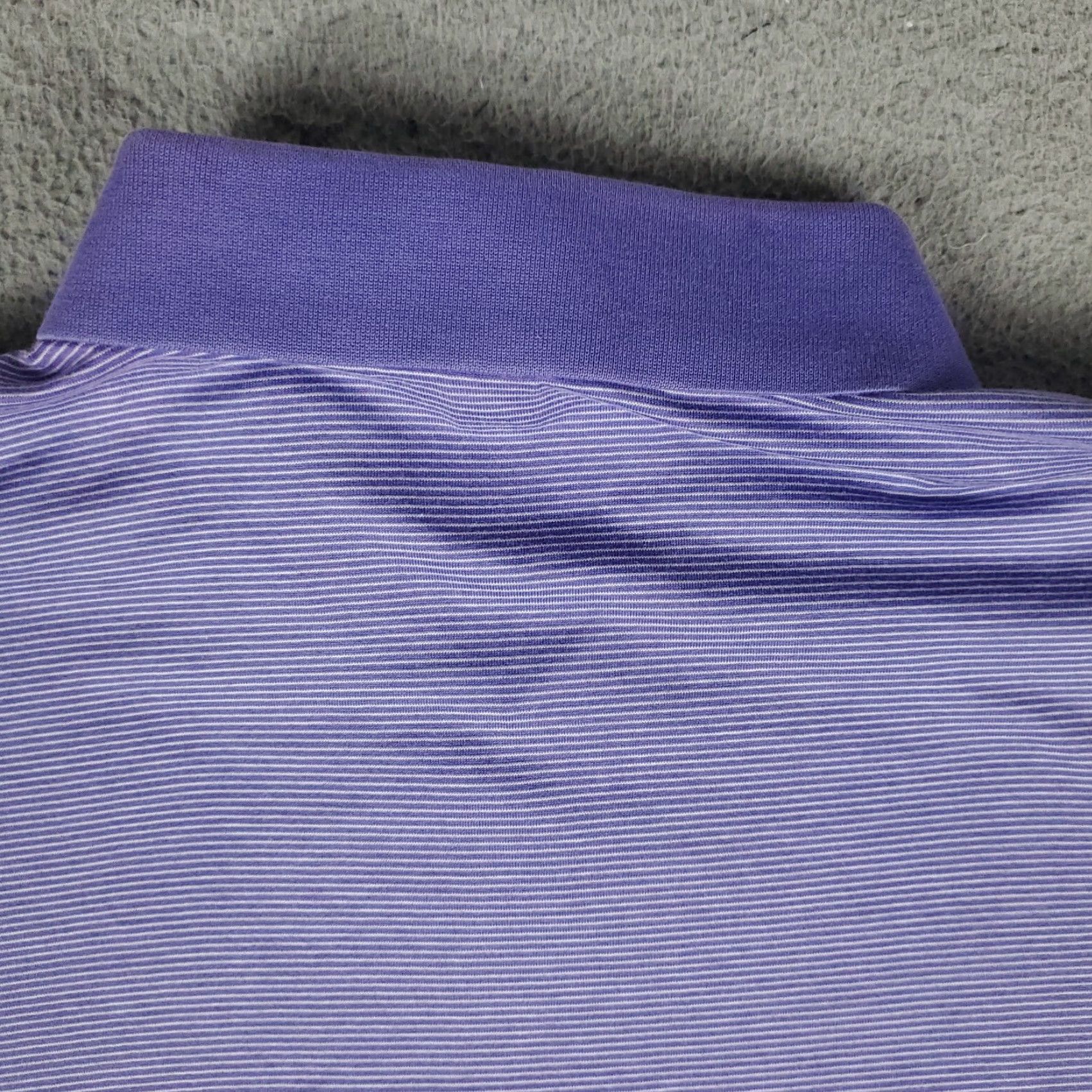 Peter Millar Peter Millar Polo Shirt Mens Size Large Purple Striped Cotton Golf Short Sleeve* Size US L / EU 52-54 / 3 - 3 Thumbnail