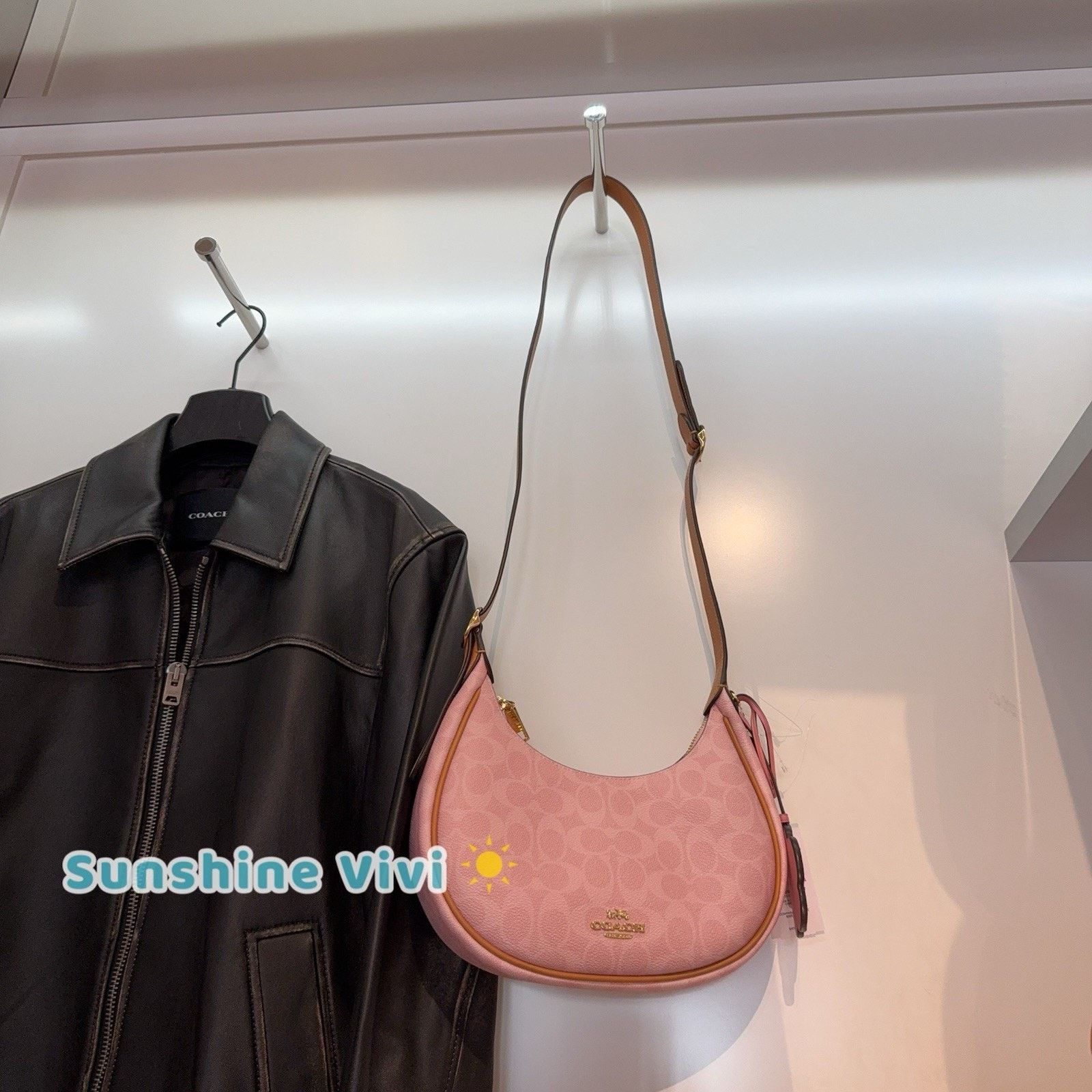 Coach NWT Coach Pink Powder Emily Shoulder Bag Charms CDW86 Size ONE SIZE - 2 Thumbnail