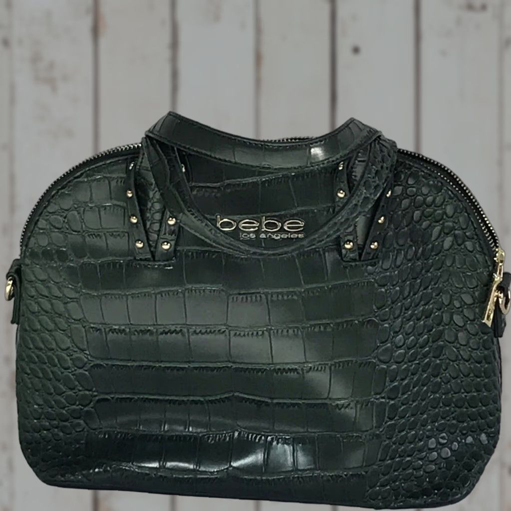 Bebe Bebe Satchel Bag Medium Green Faux Leather Embossed Shoulder Handbag Women Size ONE SIZE - 1 Thumbnail