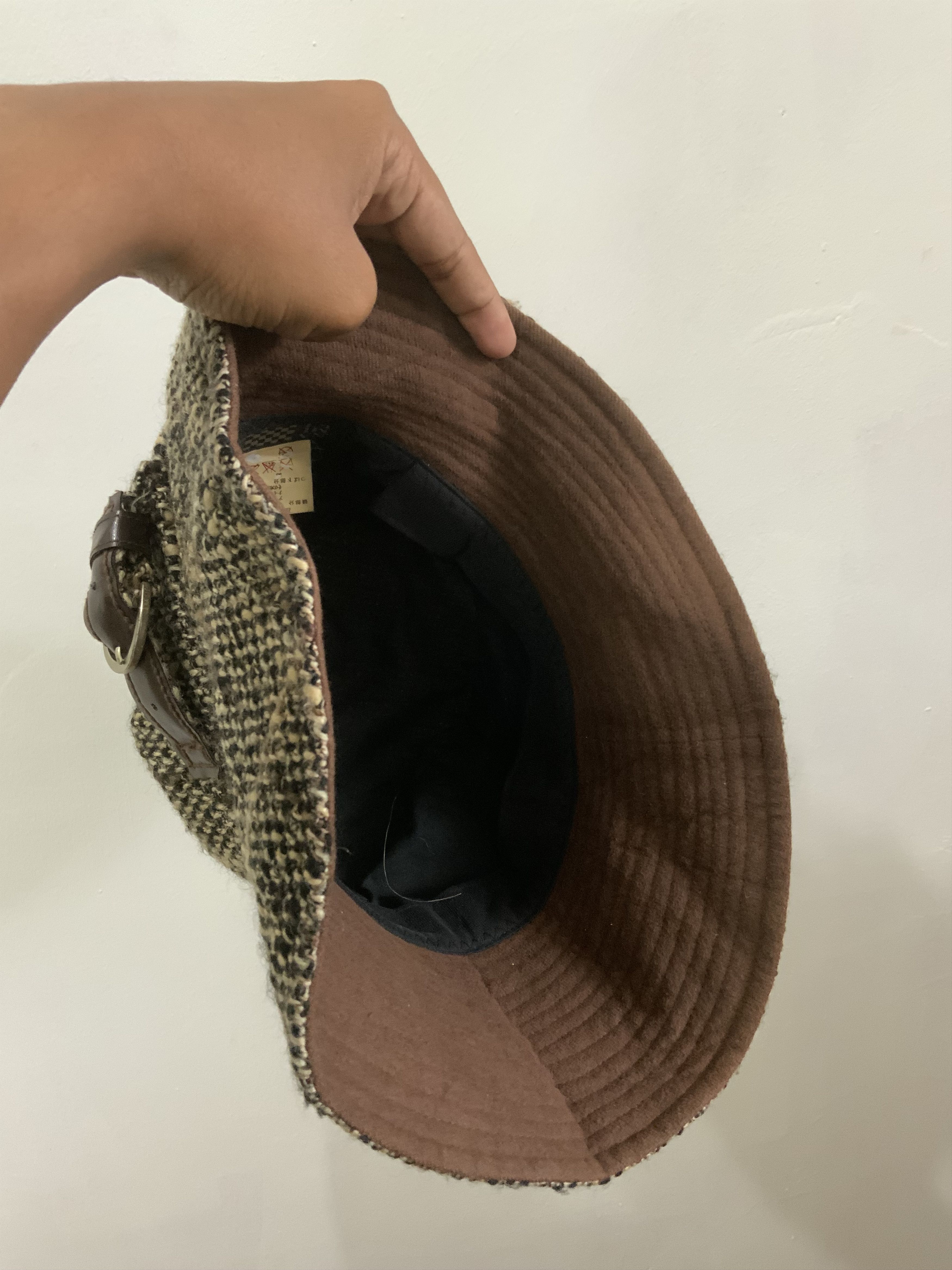 Japanese Brand Na Mi Ka Houndstooth Wool Hat Size ONE SIZE - 8 Thumbnail