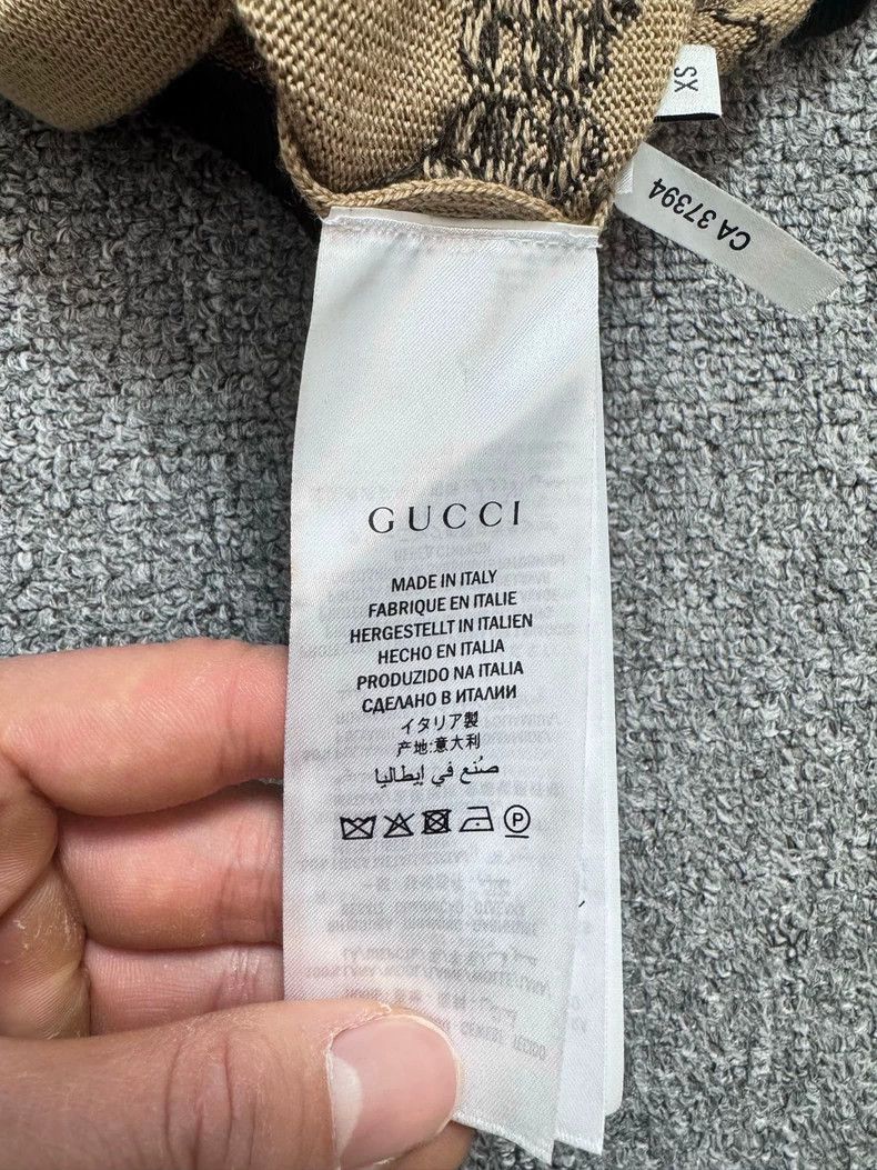 Gucci GucciBrown gold silk old flower full logo knitted cardigan Size US XS / EU 42 / 0 - 5 Thumbnail