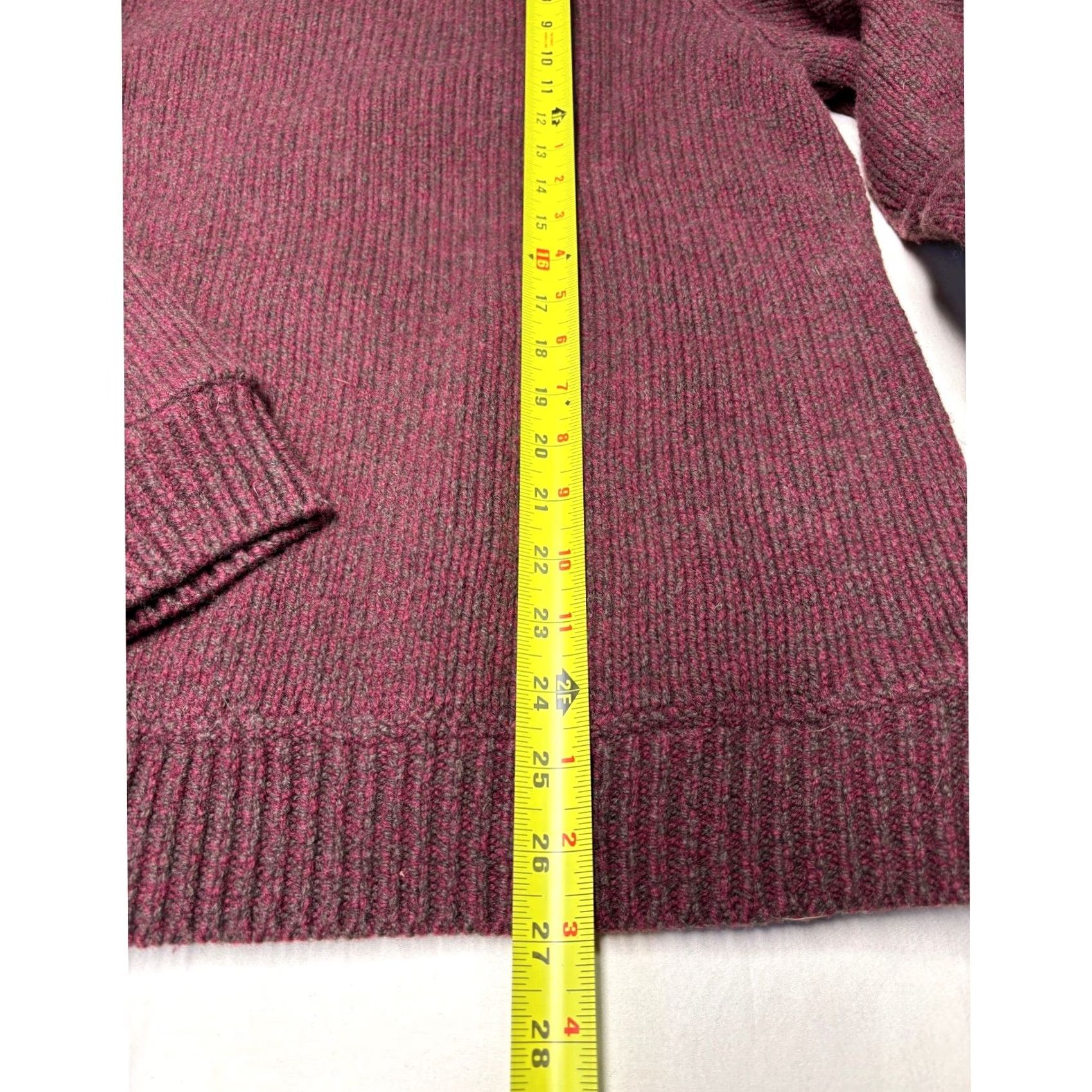 Vintage LL Bean Lambswool Plaid Lined Zip Up Sweater Burgundy Mens M Regular Size US M / EU 48-50 / 2 - 5 Thumbnail