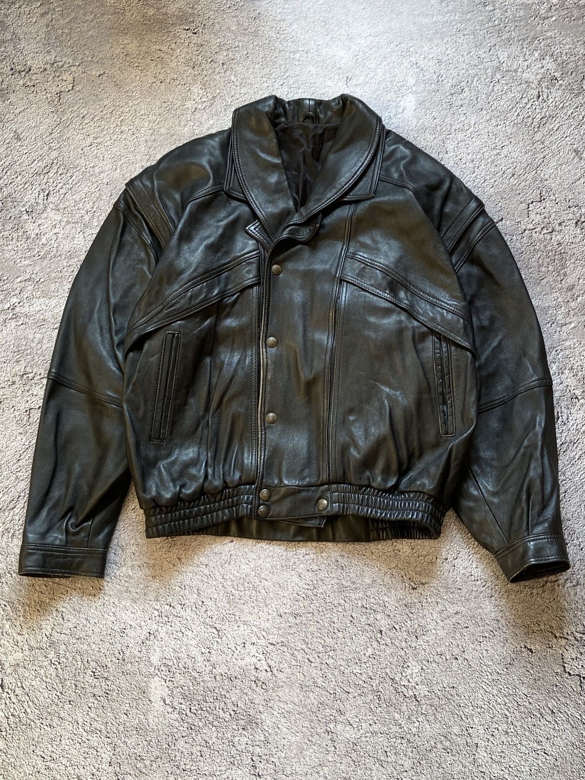 Schott Vintage 90s Schott Style Avant Garde Biker Leather Jacket Size US L / EU 52-54 / 3 - 2 Thumbnail