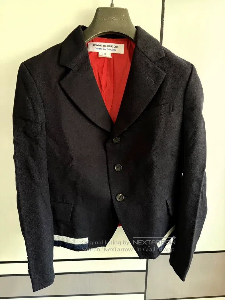 Comme des Garcons Comme Des Garcons Navy Blue Blazer with Contrasting Design Size M / US 6-8 / IT 42-44 - 3 Thumbnail