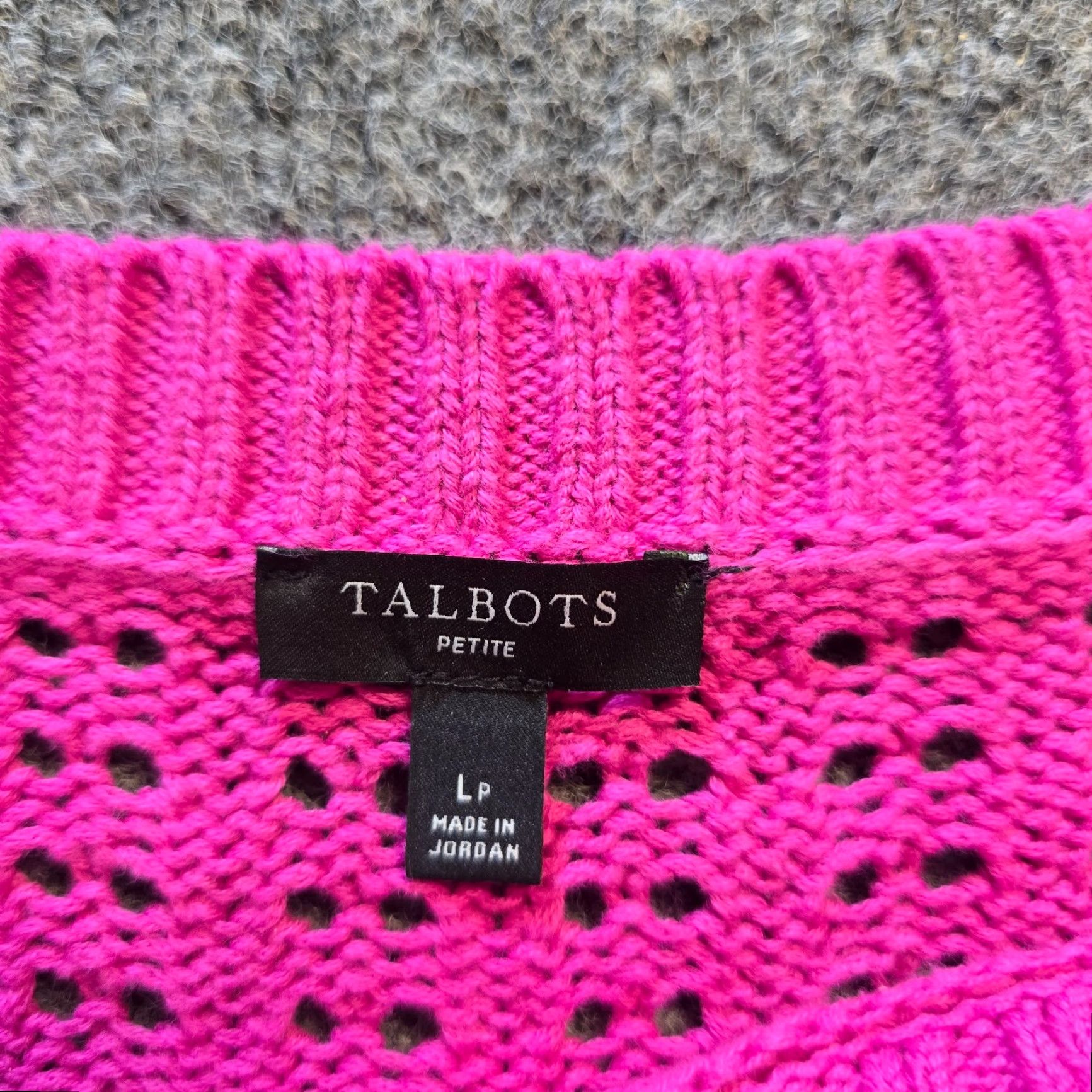 Talbots Talbots Sweater Women Large Petite Hot Pink Open Knit Long Sleeve Casual Capsule Size L / US 10 / IT 46 - 4 Thumbnail