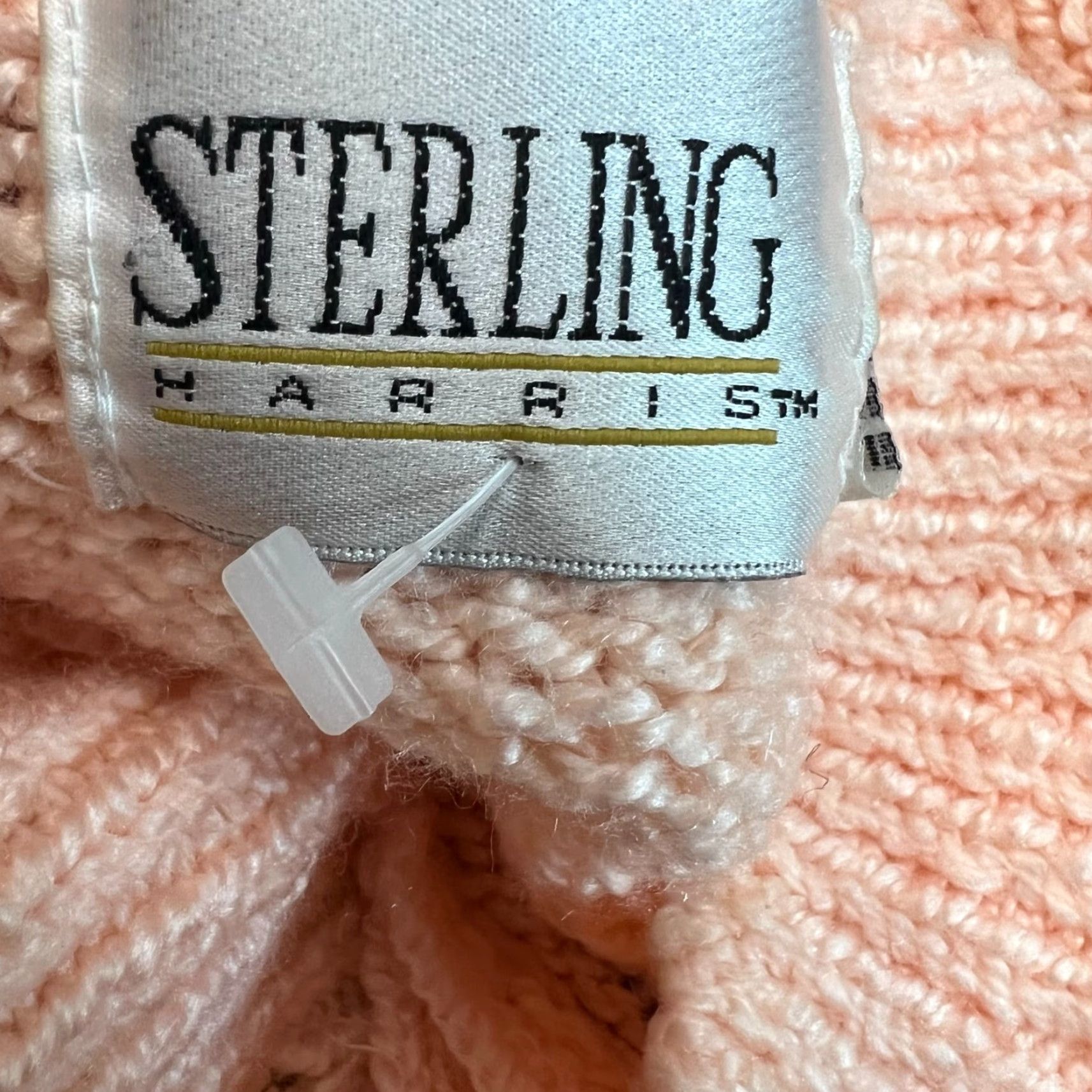 Vintage Sterling Harris Womens Button High Neck Peach Cable Knit Sweater L Size L / US 10 / IT 46 - 4 Thumbnail