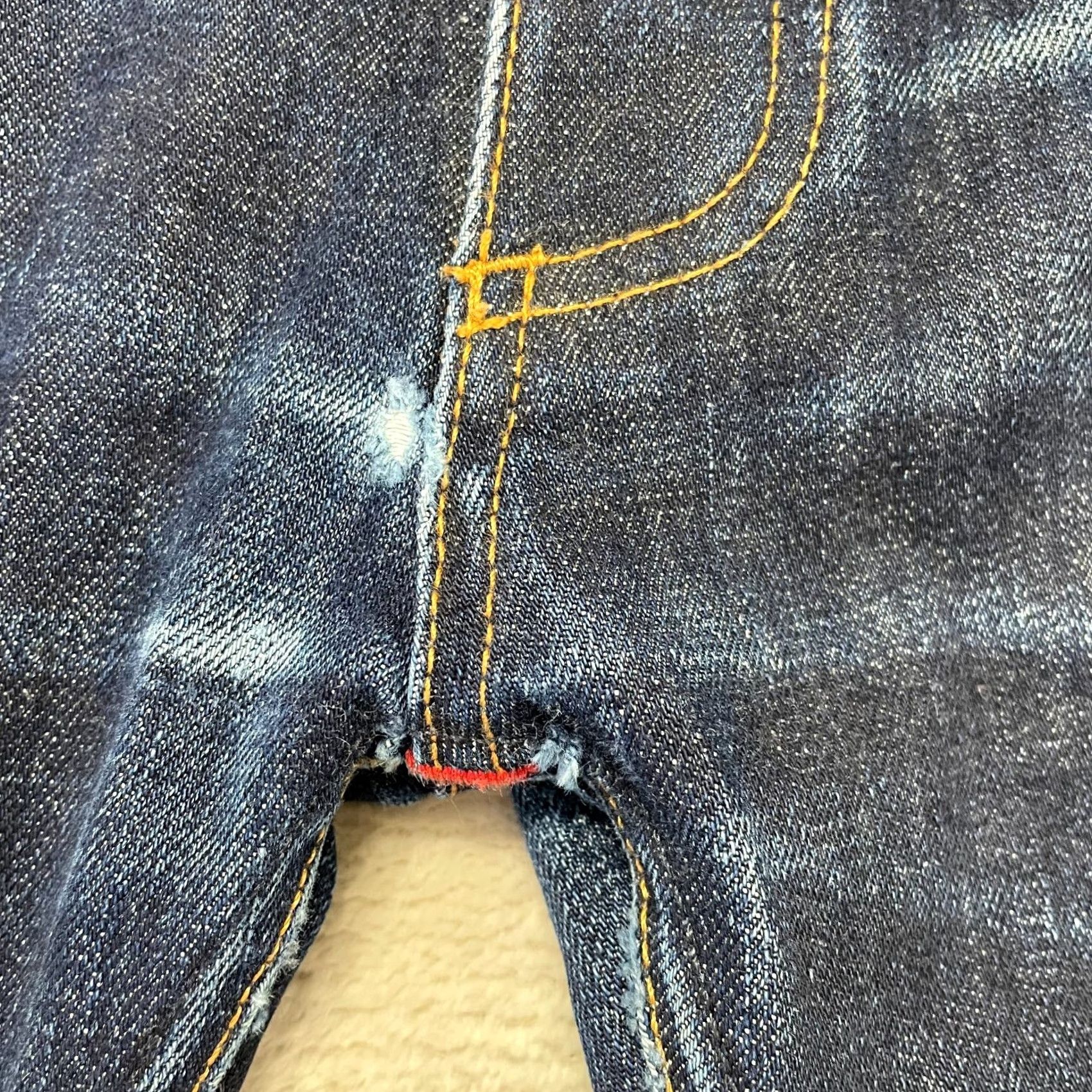 Gustin Gustin Jeans Men 30 Slim Denim Raw Blue Distressed Selvedge Button Fly 5-Pocket Pants Size US 30 / EU 46 - 7 Thumbnail