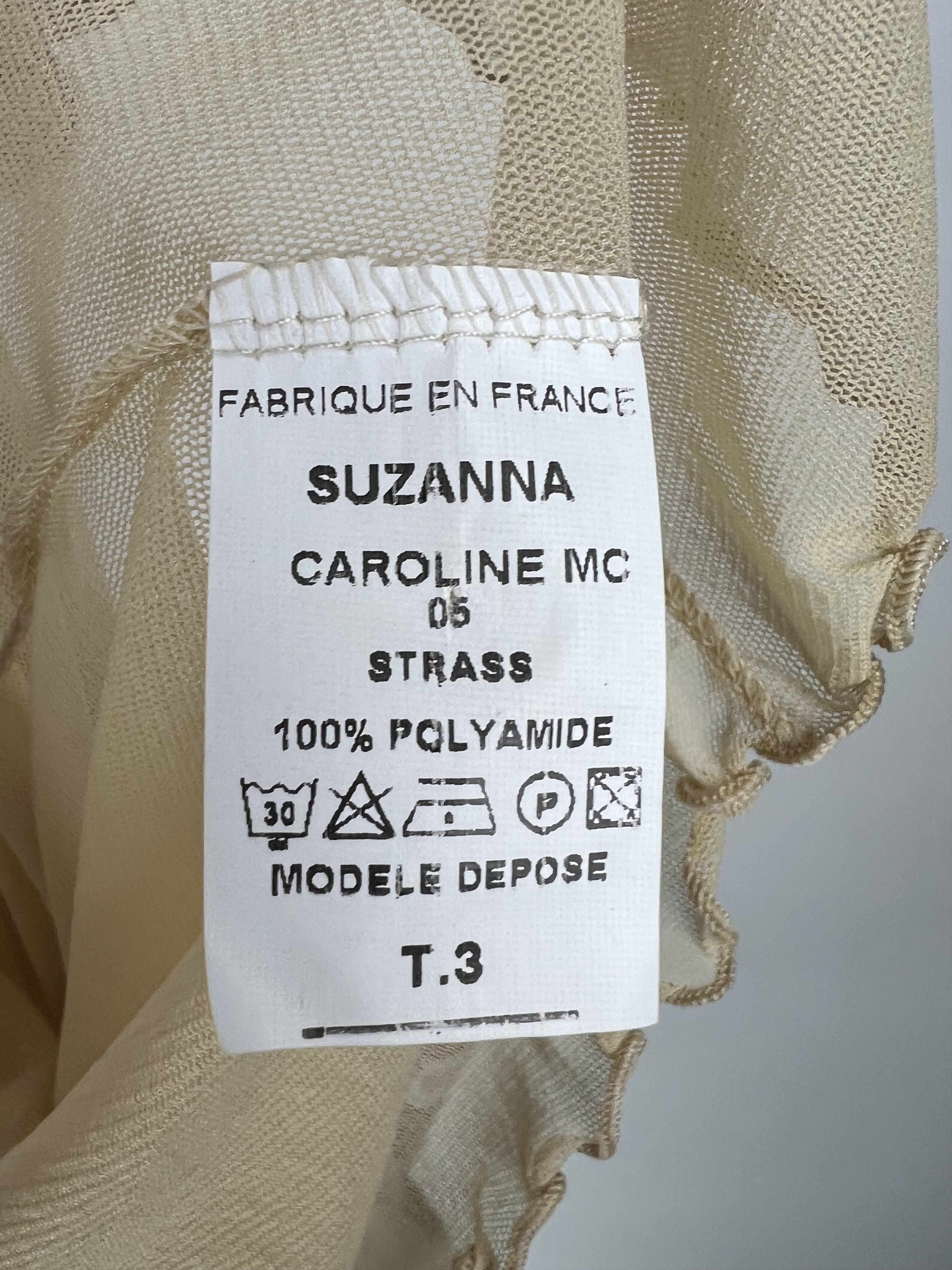 Designer Suzanna Paris Vtg Rhinestones Floral Print Mesh Top Size 3 Size L / US 10 / IT 46 - 15 Thumbnail