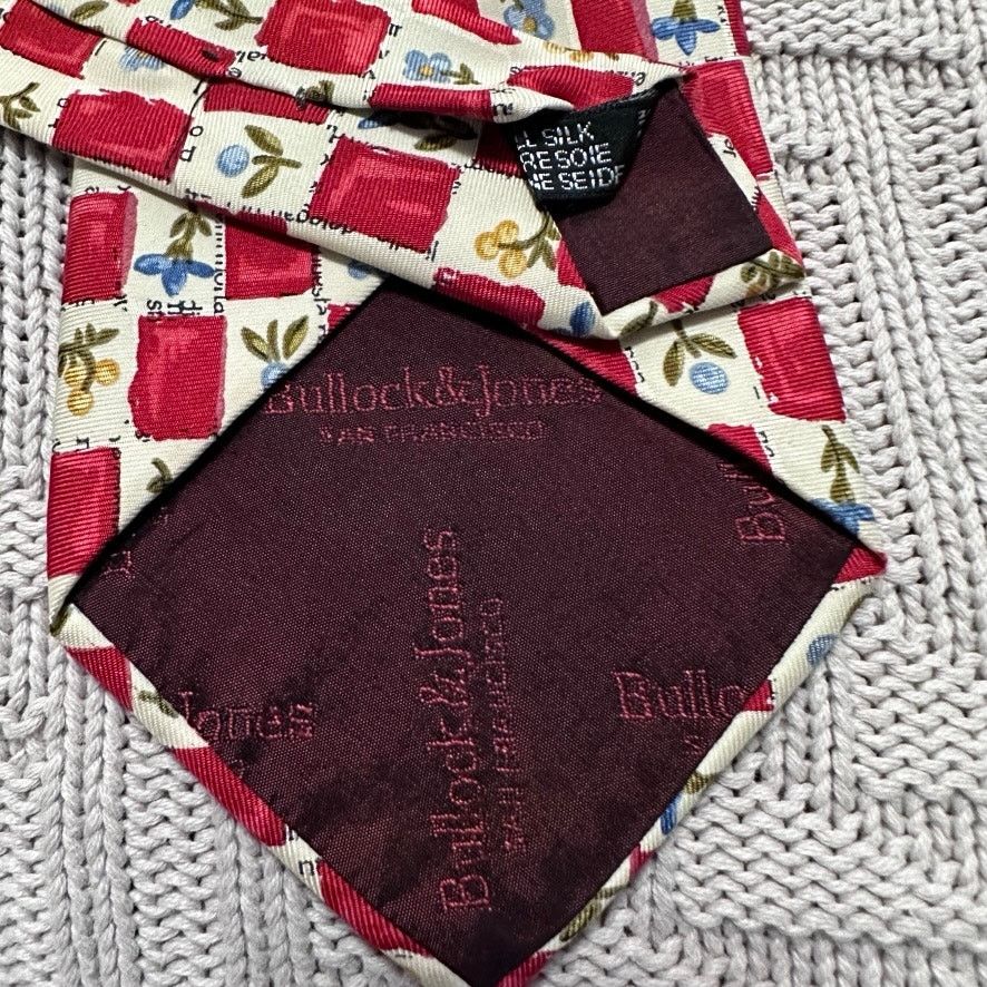 Bullock & Jones Vintage Bullock & Jones red floral silk tie Size ONE SIZE - 3 Thumbnail