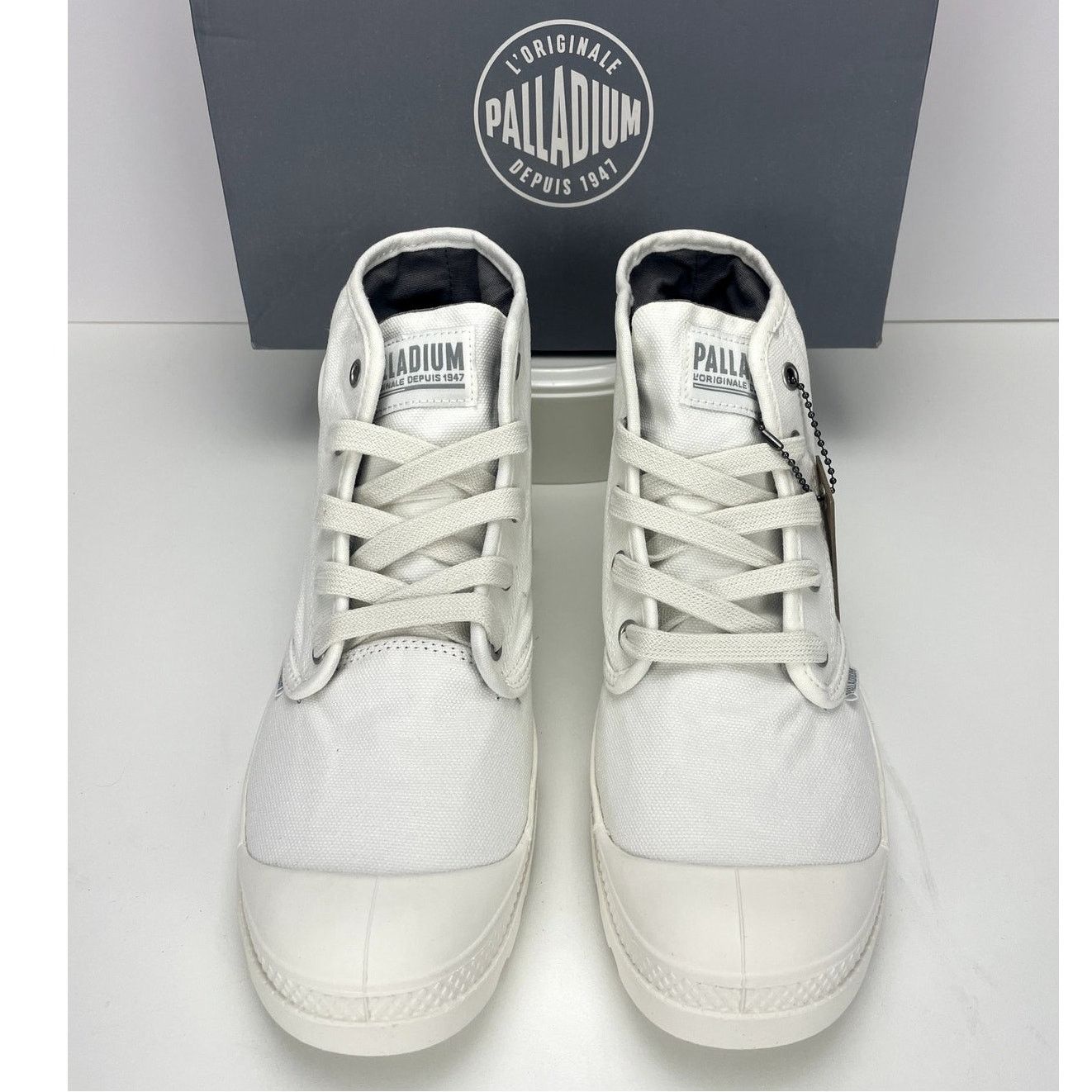 Palladium NIB PALLADIUM Womens (8.5) White Vegan Canvas Chunky Hightop Size US 8.5 / IT 38.5 - 3 Thumbnail