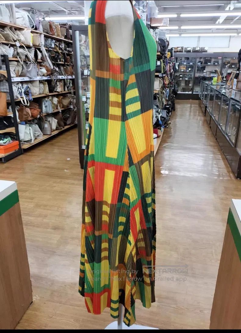 Issey Miyake Issey Miyake Color Striped Plaid Maxi Skirt Size XXL / US 16-18 / IT 52-54 - 4 Thumbnail