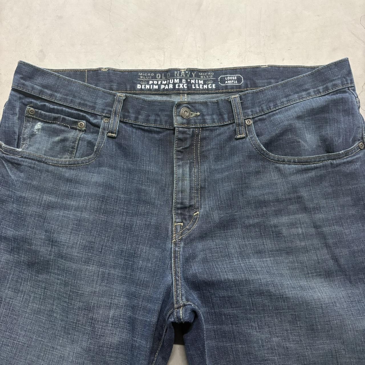 Old Navy Crazy Vintage Y2K/2000s Baggy Loose Old Navy Streetwear Skater Style Dark Blue Wash Denim Jeans! Size US 38 / EU 54 - 4 Thumbnail
