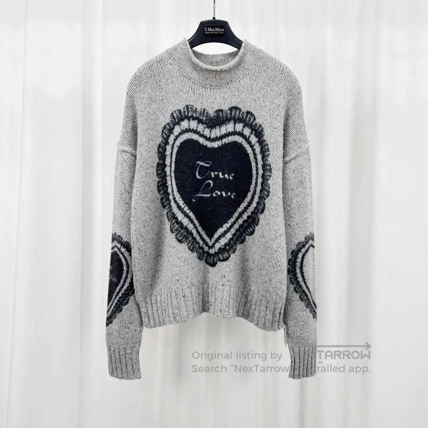 Acne Studios gray heart logo knit sweater. Size XXS / US 00 / IT 34 - 1 Thumbnail