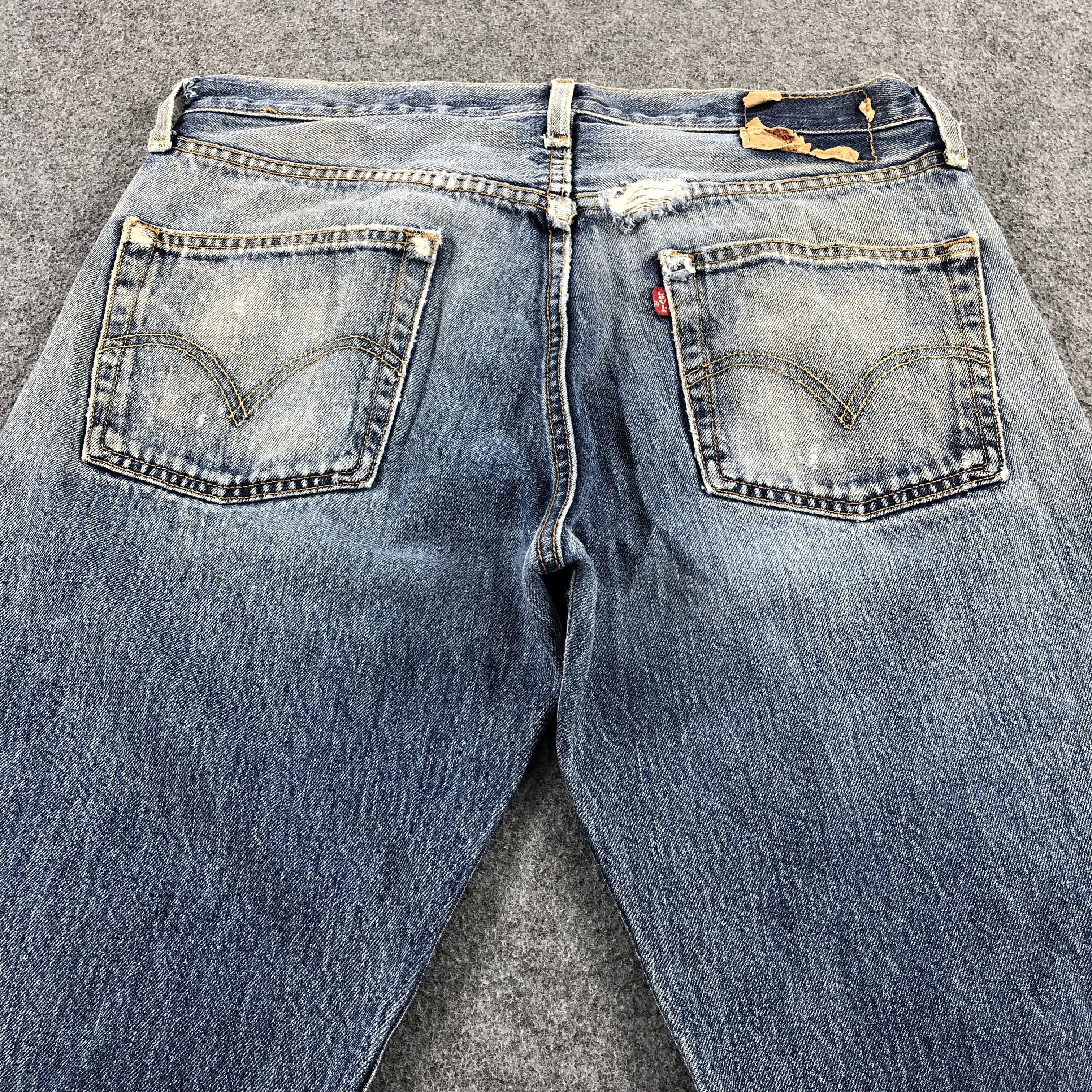 Levi's Vintage 90s Blue Wash Levis 501 Jeans-JM2090 Size 35" - 4 Thumbnail