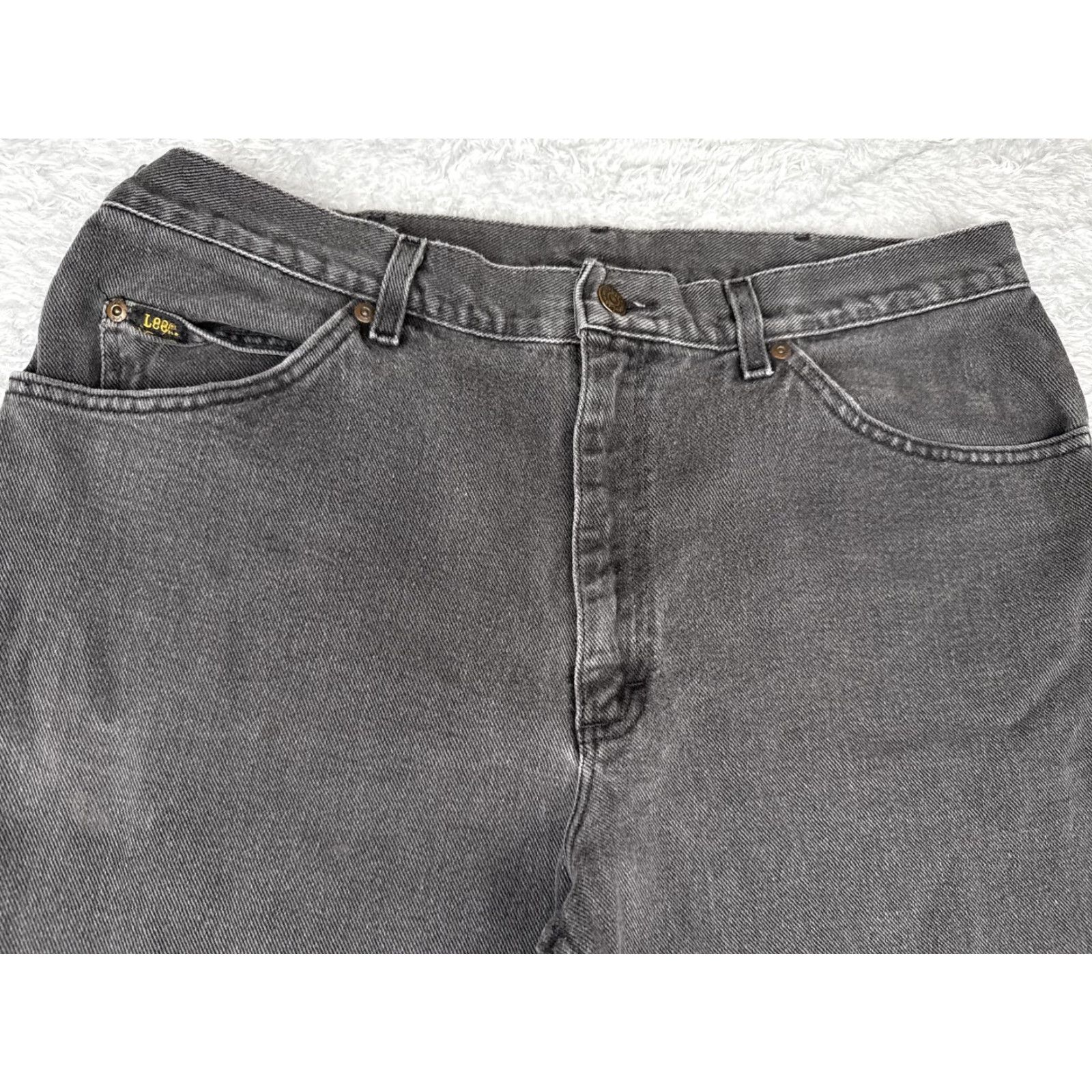 Lee VINTAGE Lee Jeans Men 34 Black Denim 90's 100% Cotton Straight Leg 34x30 Left? Right? 5-Pocket Mens Size US 34 / EU 50 - 4 Thumbnail