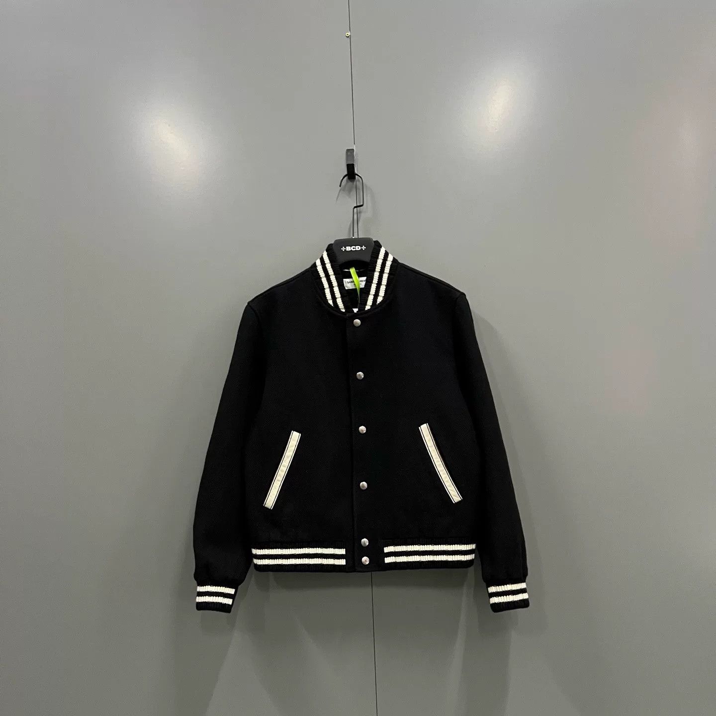 Saint Laurent Paris saint laurent embroidered baseball jacket in black Size US L / EU 52-54 / 3 - 1 Thumbnail