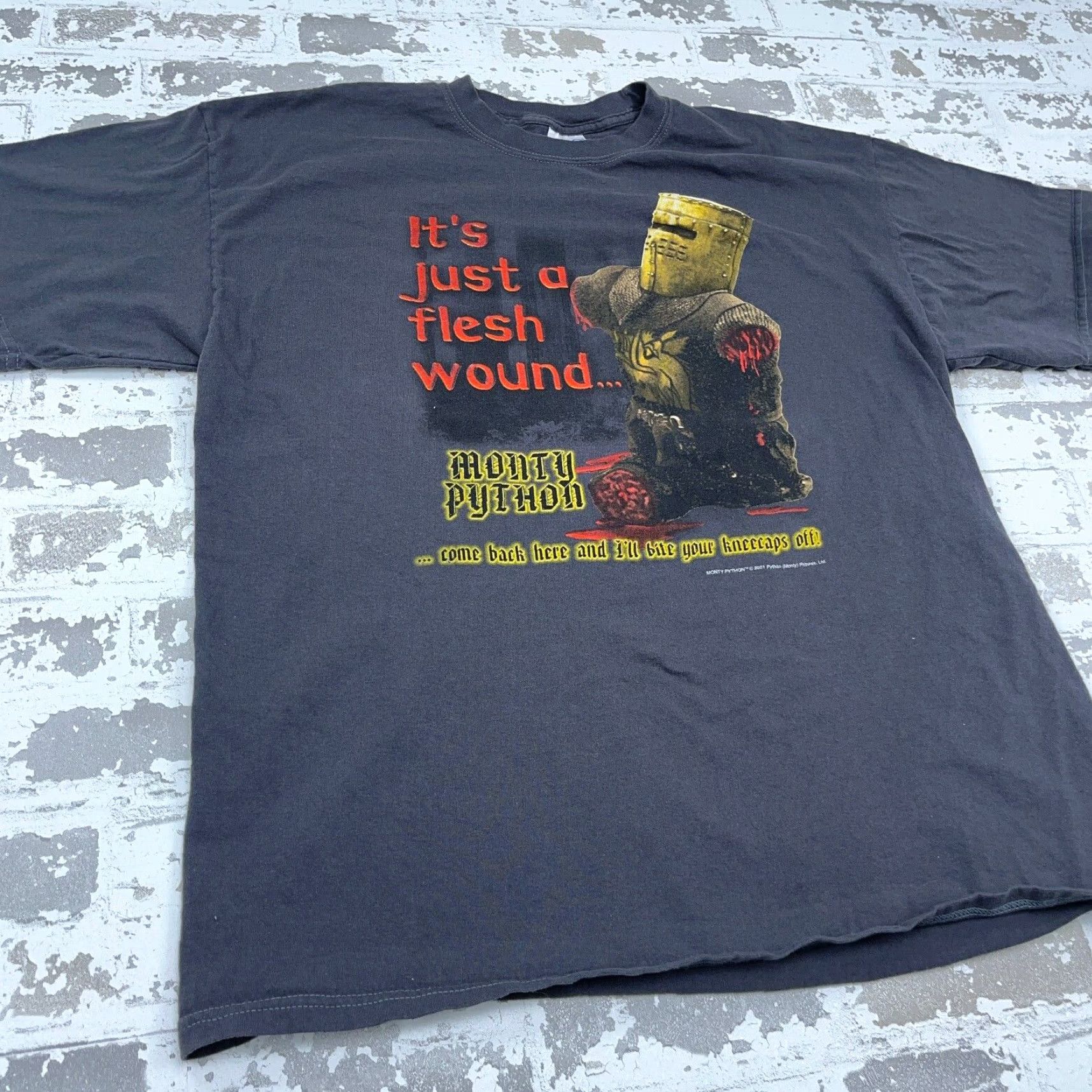 Vintage VINTAGE M&O KNITS Monty Python Shirt XL Gray Graphic Tee Movie Promo 2001 Y2K Mens Size US XL / EU 56 / 4 - 4 Thumbnail