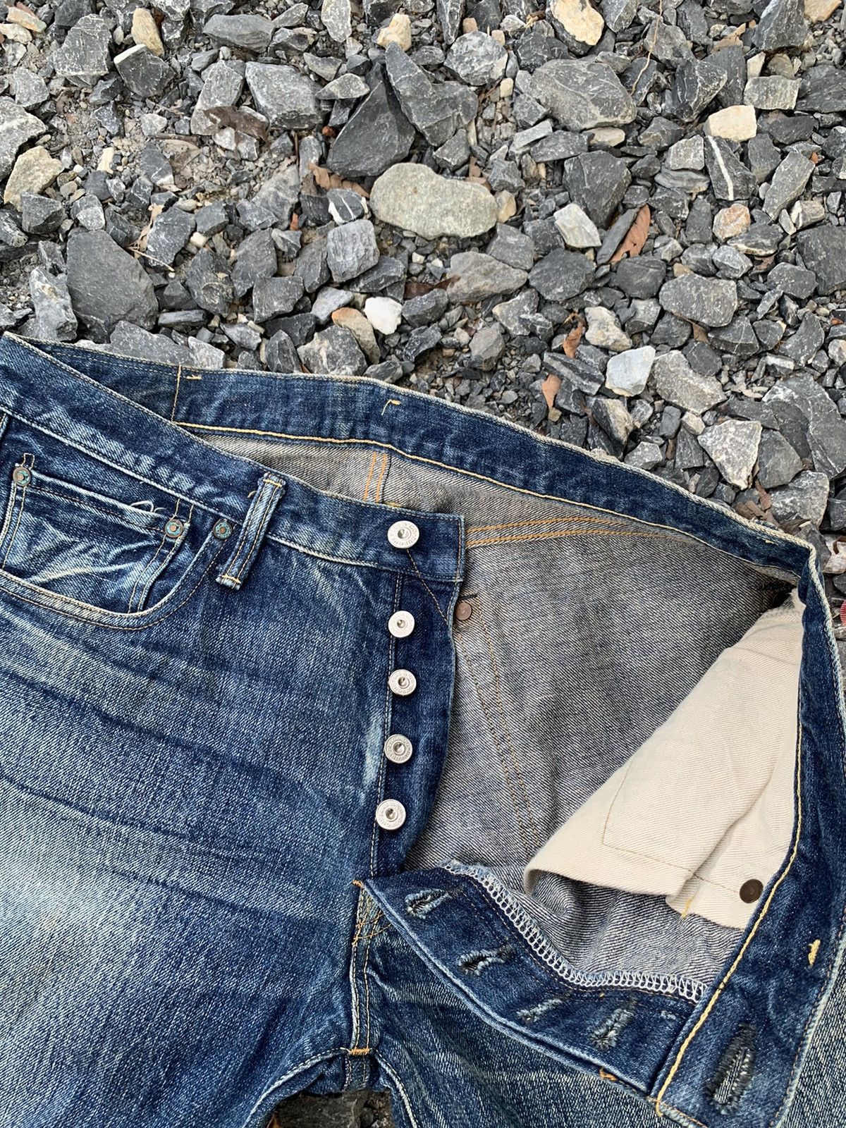 Kapital VINTAGE BURGUS PLUS SELVEDGE JAPANESE FADED DISTRESSED DENIM Size US 32 / EU 48 - 15 Thumbnail