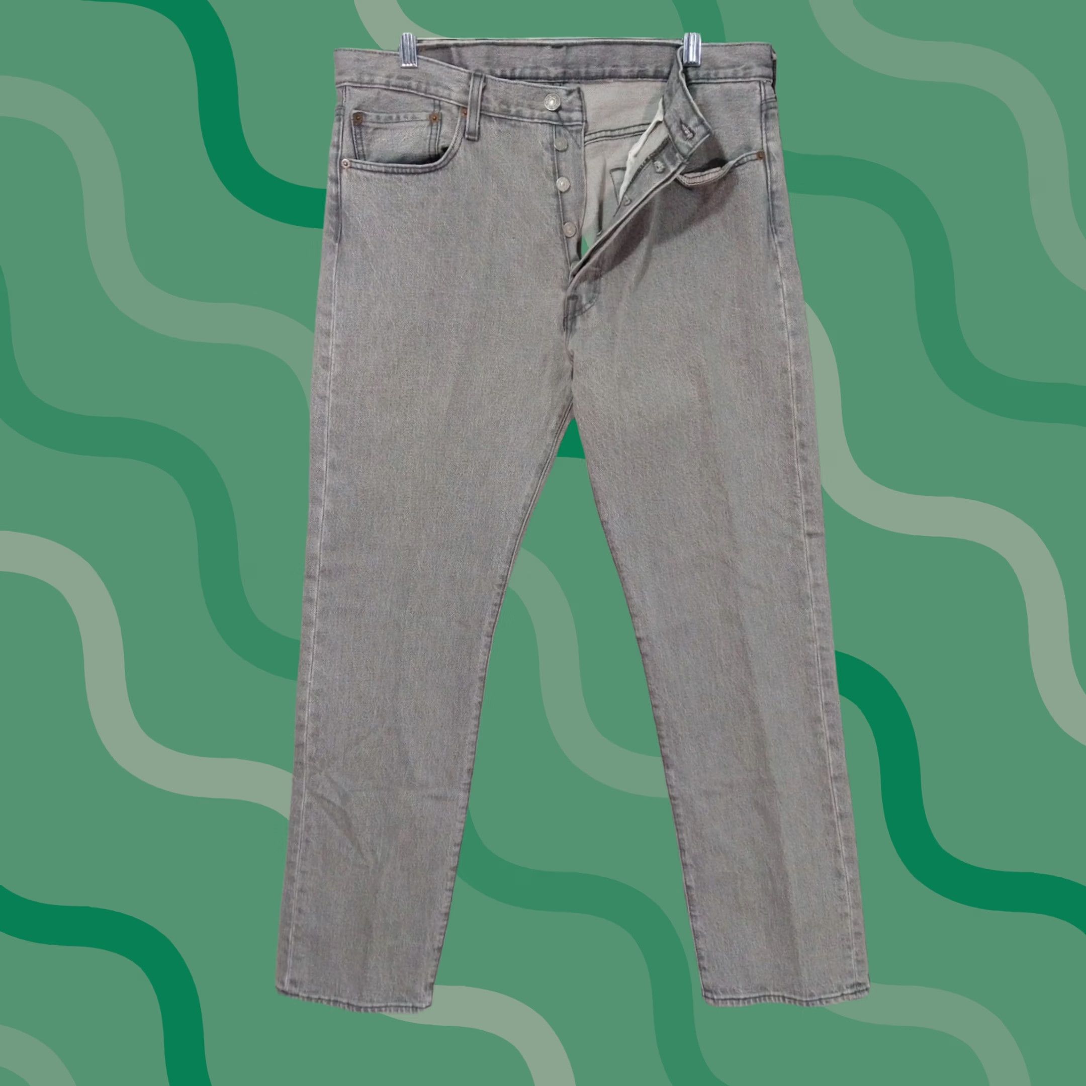Levi's Levi's 501 XX Jeans Mens 34x32 Gray Denim Button Fly Straight Regular Fit Jeans Size US 34 / EU 50 - 1 Thumbnail