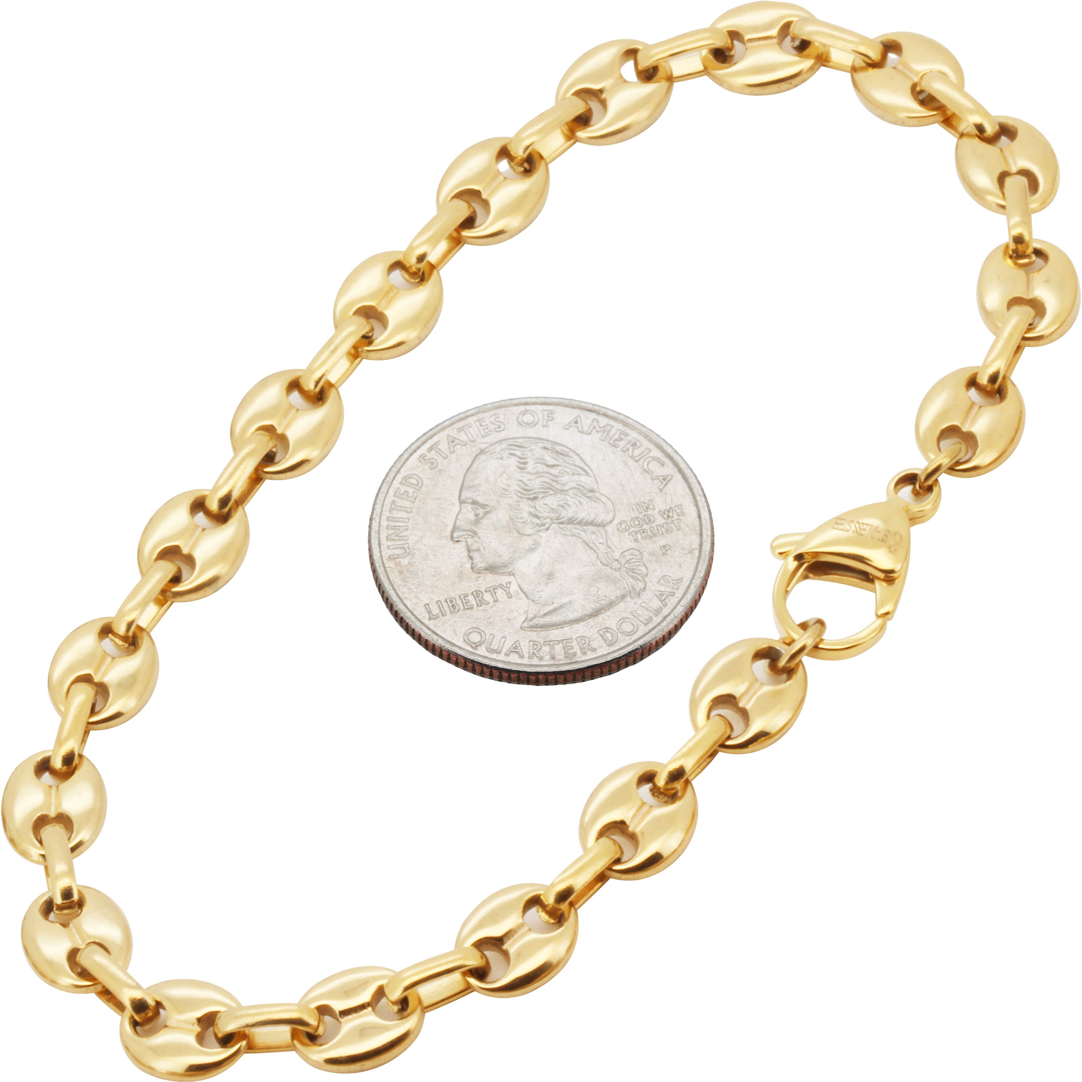 Other 316L Stainless Steel 18k GP 6.5mm Mariner Bracelet 8.5” Size ONE SIZE - 1 Preview
