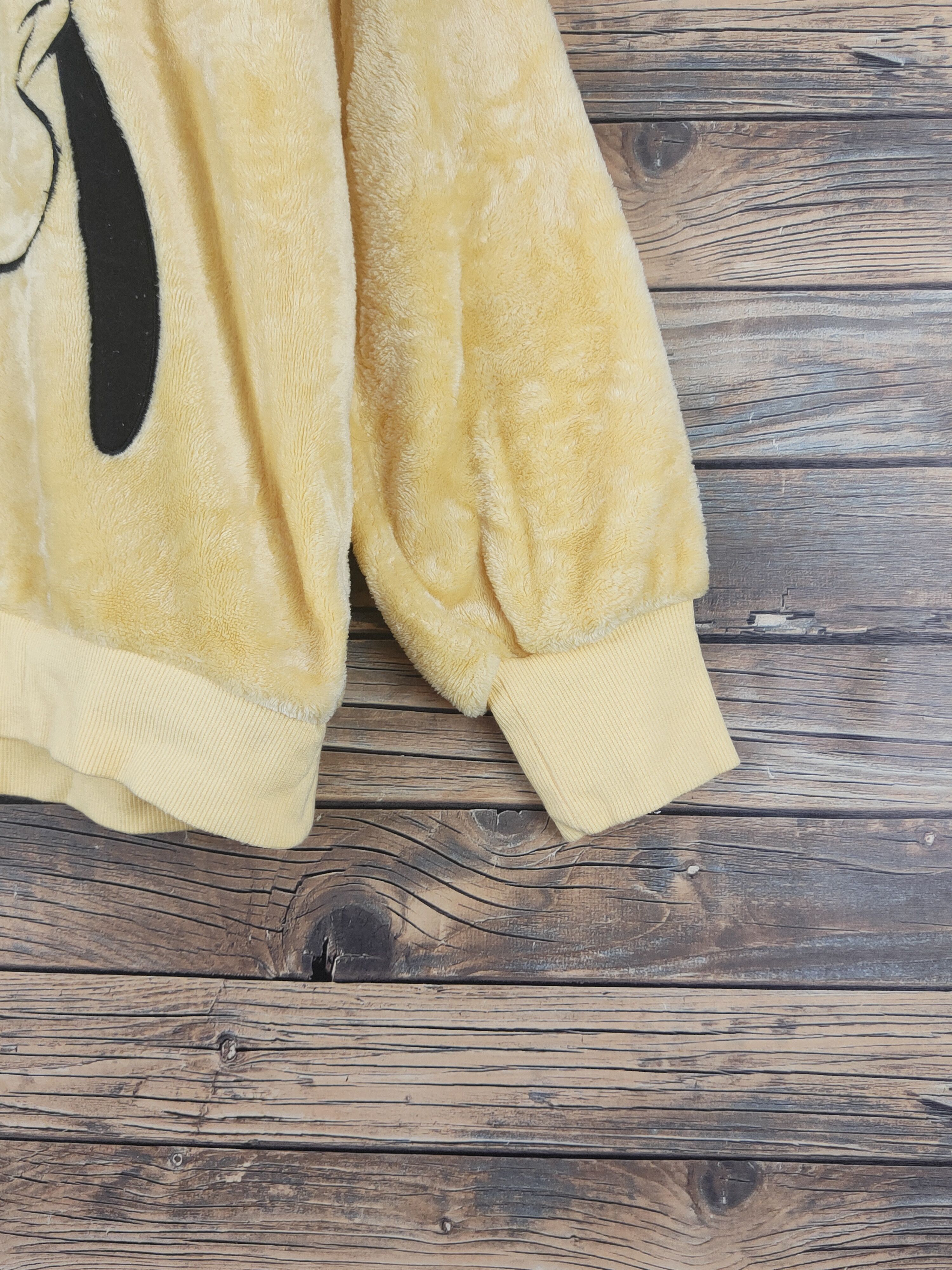Disney DL Disney Mickey Mouse Yellow Pluto Fleece Sweatshirts #1803 Size M / US 6-8 / IT 42-44 - 6 Thumbnail