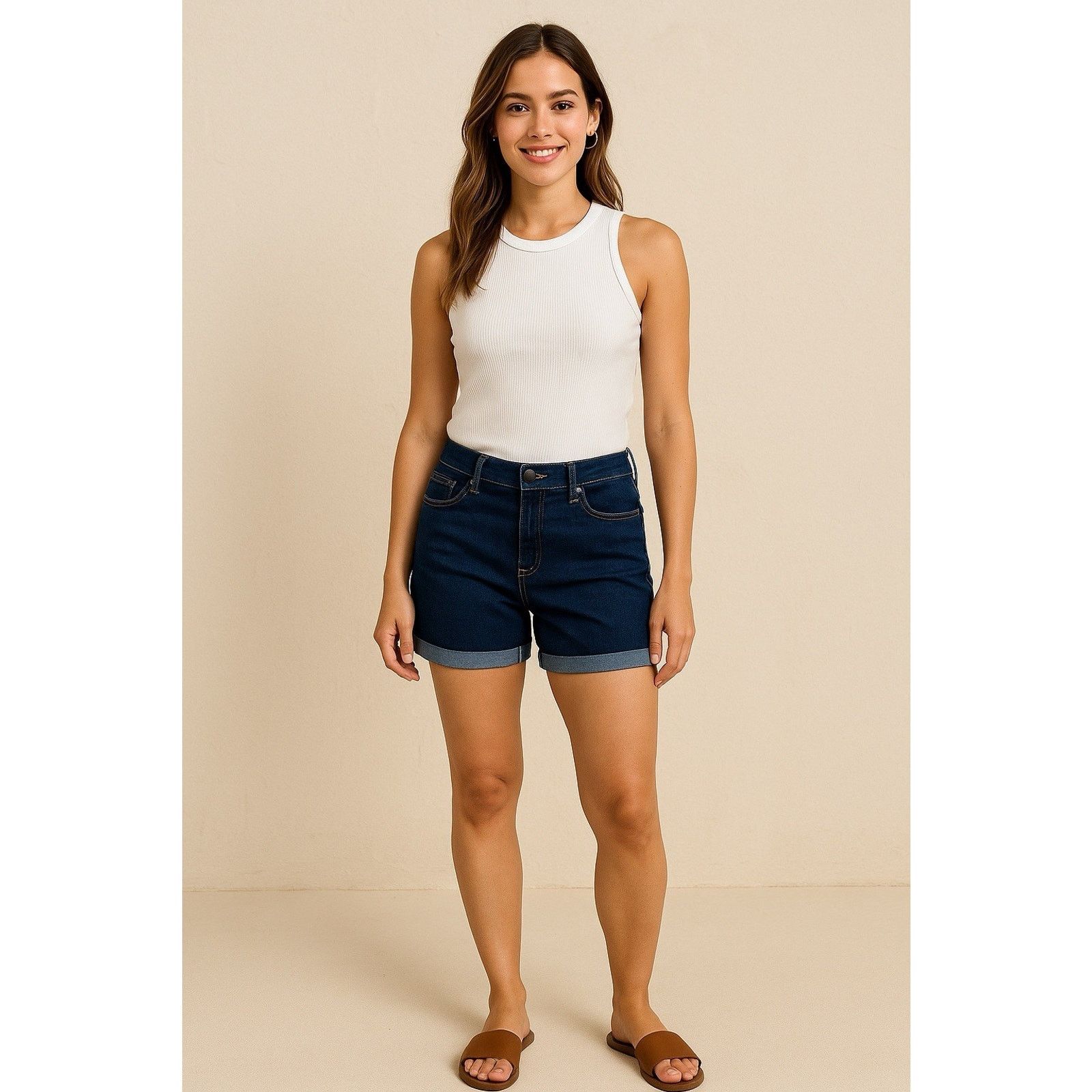 Old Navy Old Navy Slim Midi Denim Shorts Size 8 Dark Rinse Cuffed Size 30" / US 8 / IT 44 - 11 Thumbnail