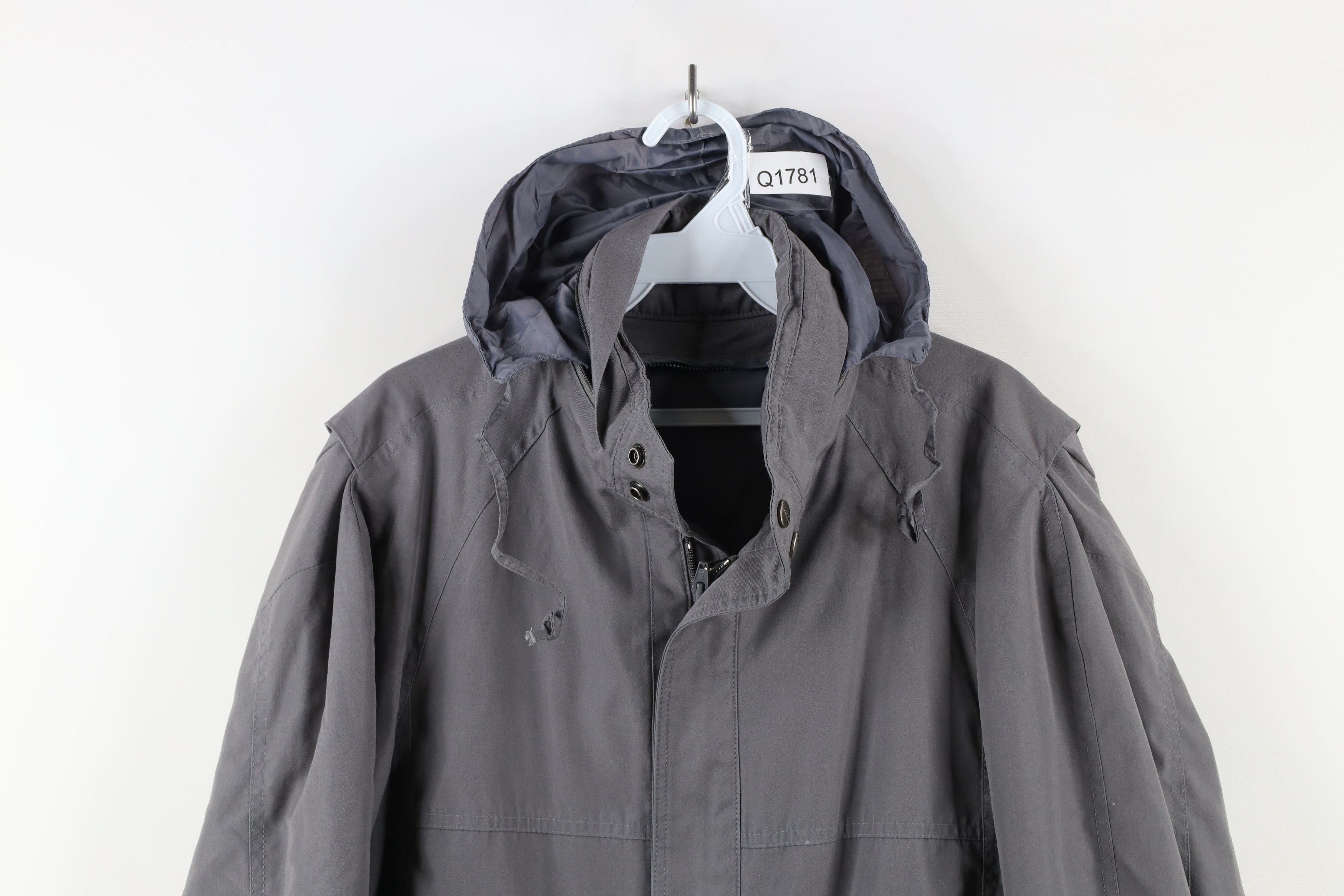 Vintage Vintage 90s Streetwear Hooded Full Zip Bomber Jacket Gray Size US XXL / EU 58 / 5 - 2 Thumbnail