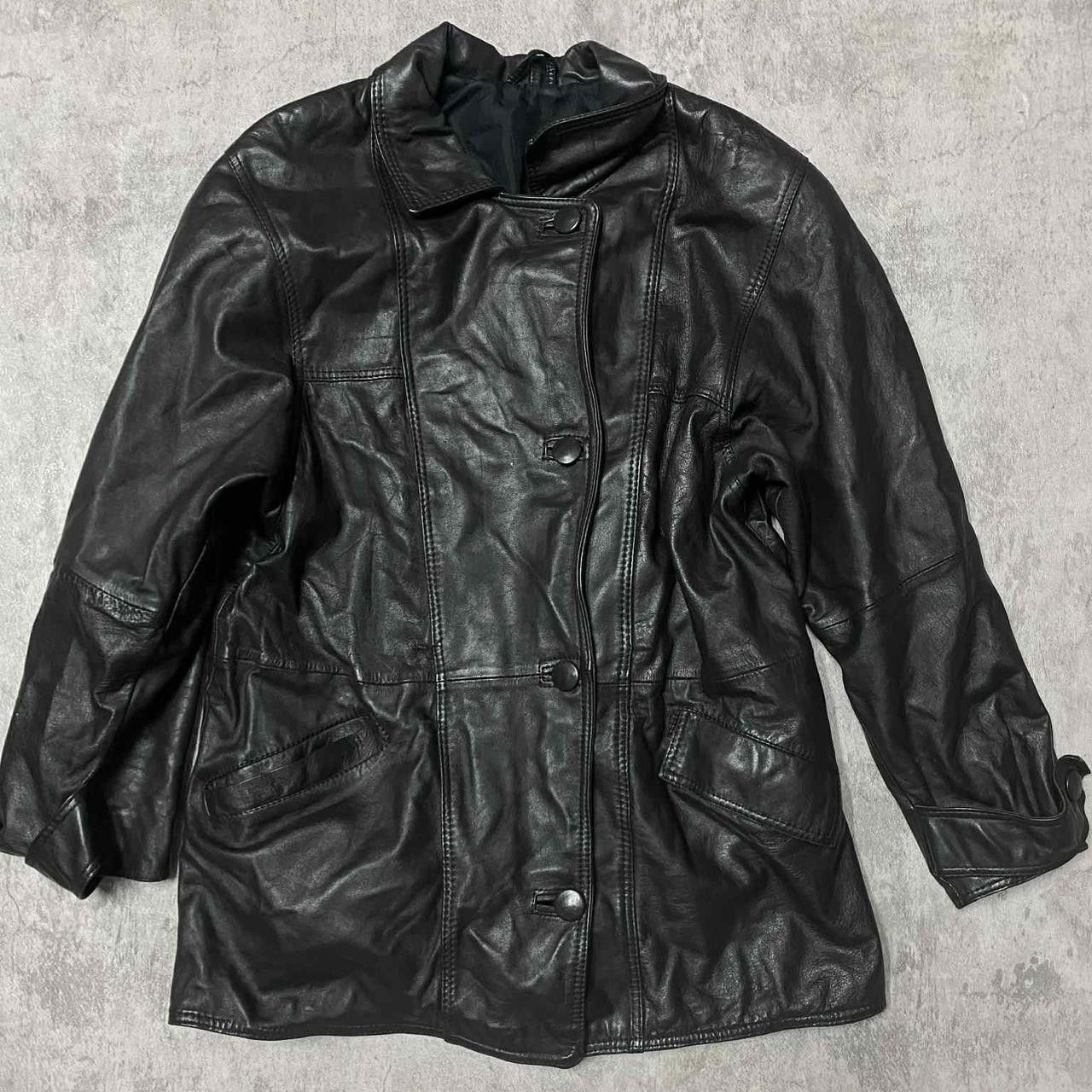 Other Black vintage leather jacket with a boxy fit leather #90s Size US M / EU 48-50 / 2 - 1 Thumbnail