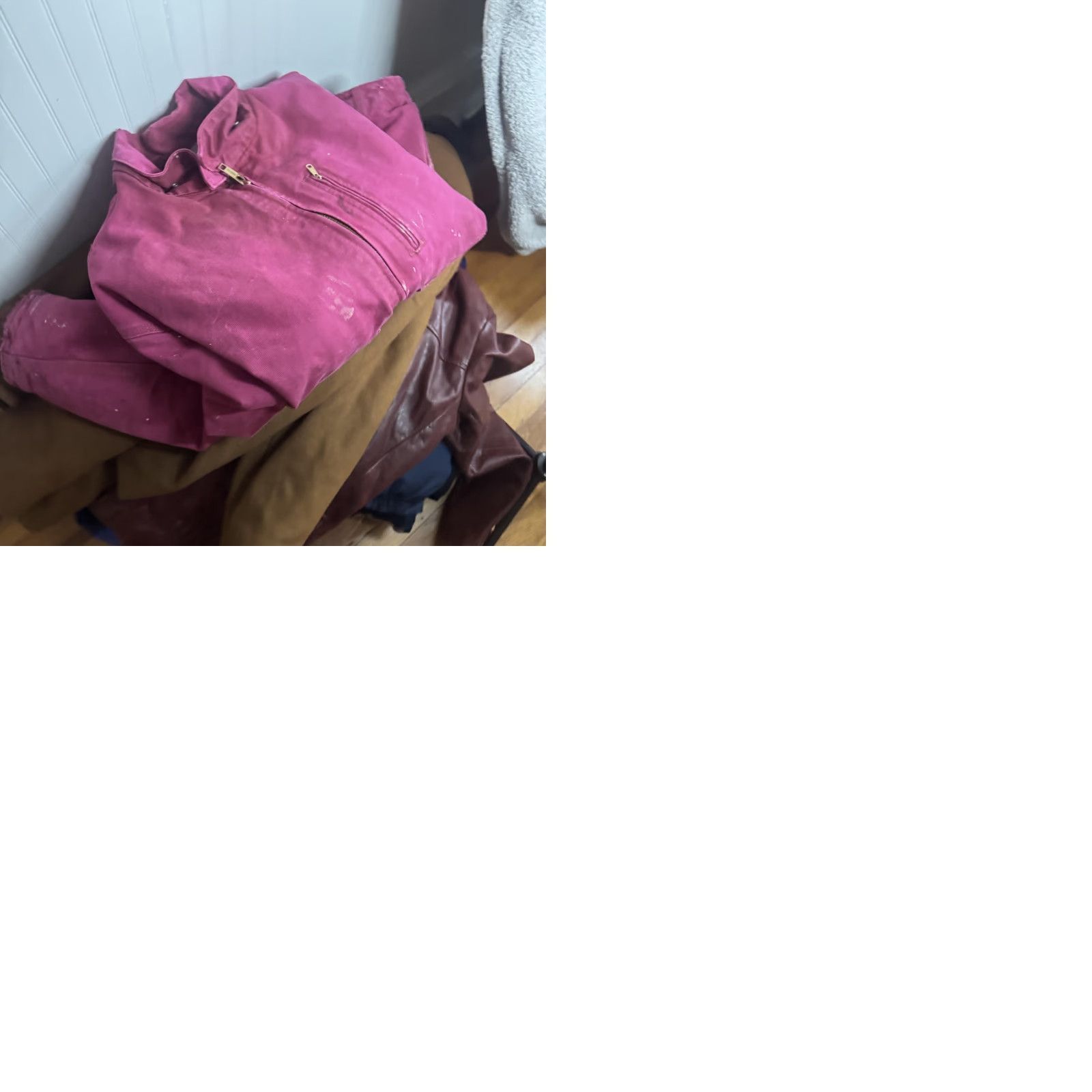 Carhartt VINTAGE Carhartt Jacket Mens XL Pink Canvas Duck Sherpa Lined Full Zip Workwear Bomber Size US XL / EU 56 / 4 - 10 Thumbnail