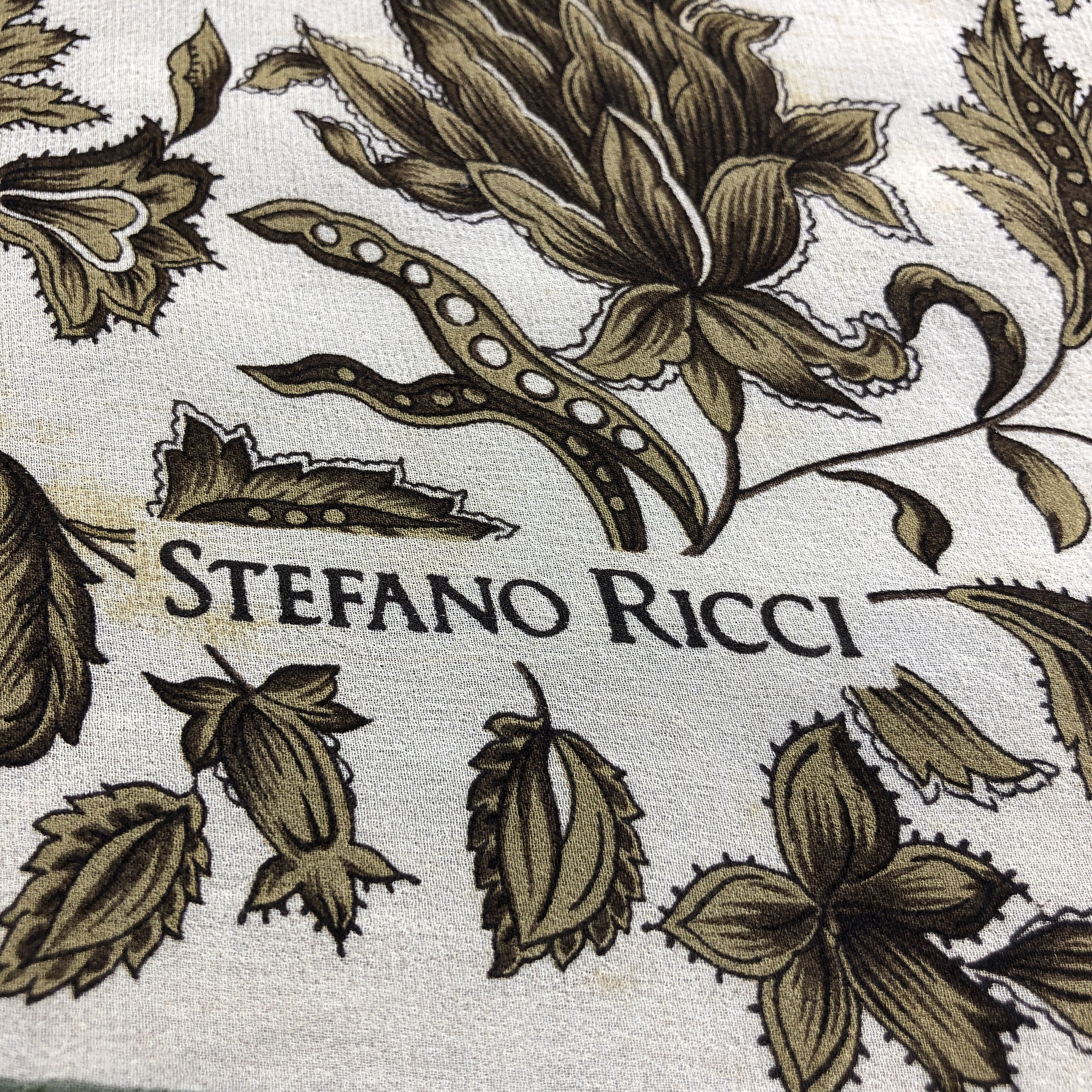 Stefano Ricci Stefano Ricci Floral Hand Rolled Silk Scarf M1044 Size ONE SIZE - 4 Thumbnail