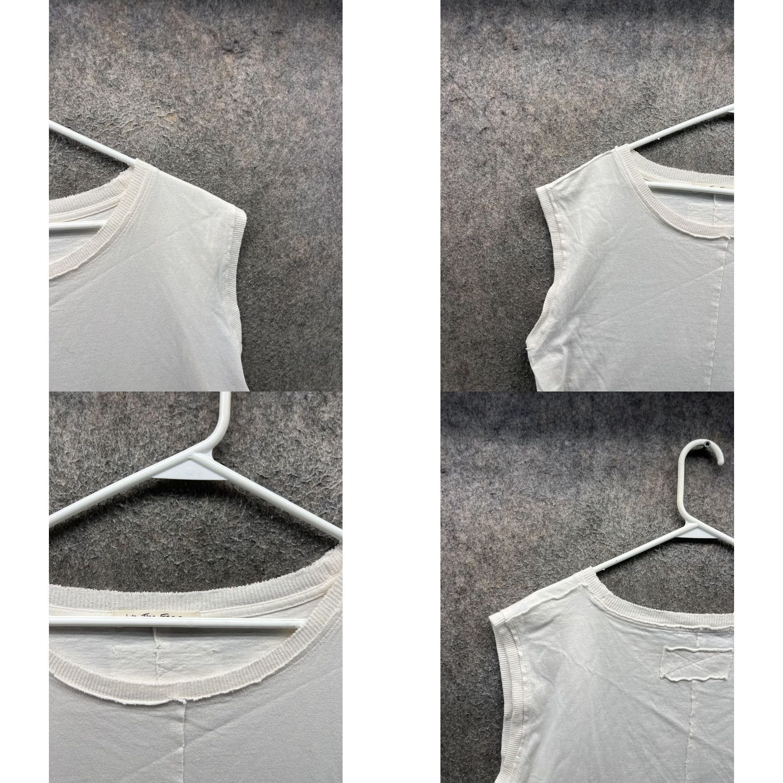 Free People We The Free People Tank Top Womens Medium White Sleeveless Jersey Cropped Top Size M / US 6-8 / IT 42-44 - 8 Thumbnail