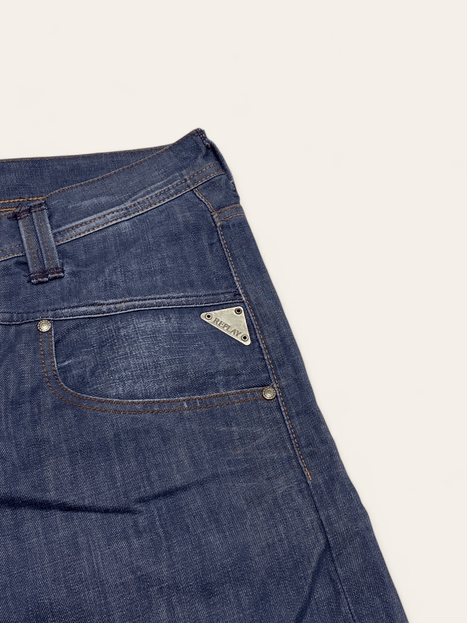 Jean Vintage REPLAY Navy Denim Jeans Y2k Style Beautiful Size US 34 / EU 50 - 7 Thumbnail
