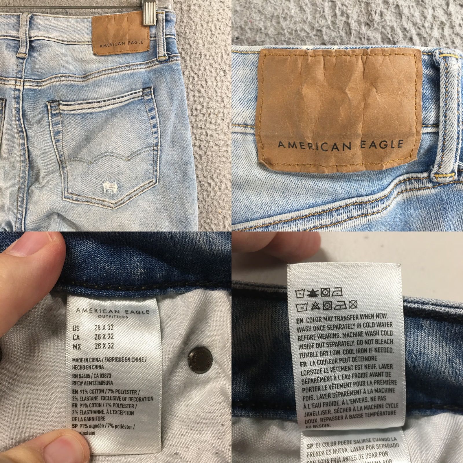 American Eagle Outfitters American Eagle Outfitters Jeans Womens 28 Skinny Light Blue Distressed Denim Slim 5-Pocket Size 28" / US 6 / IT 42 - 10 Thumbnail