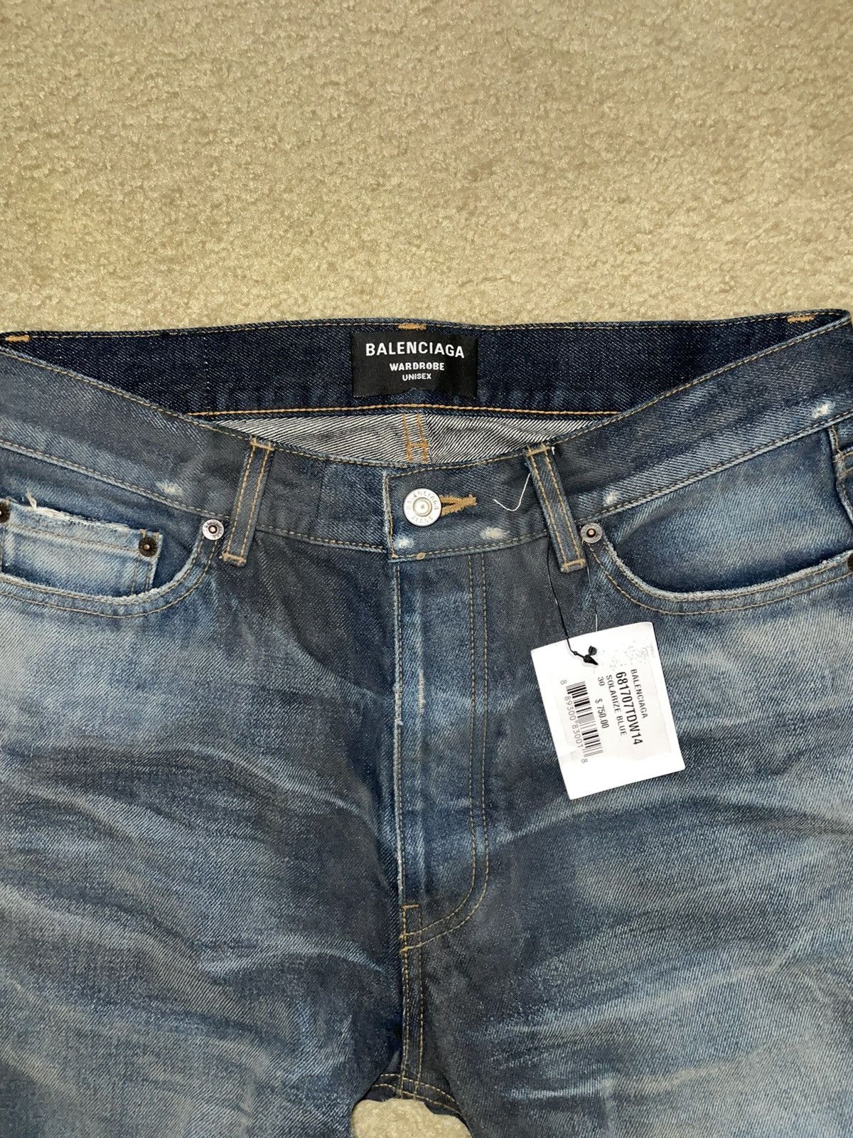 image of Balenciaga Oversized Blue Denim, Men's (Size 30)