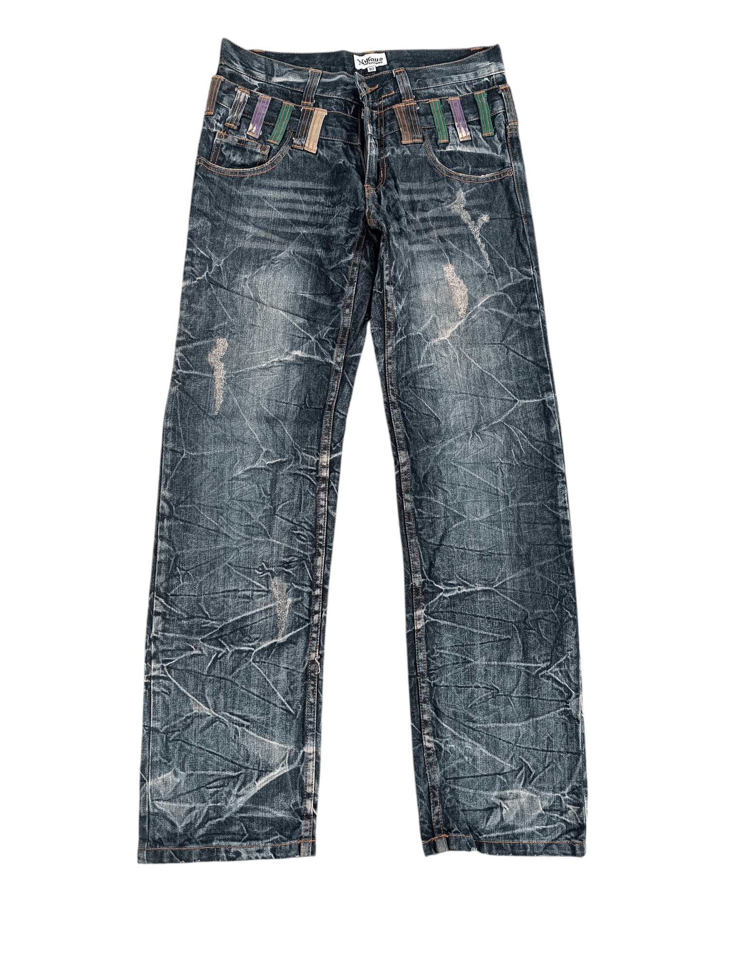 Japanese Brand 💥VINTAGE NYLAUS JEANS DOUBLE WAIST DESIGN RARE Size US 30 / EU 46 - 1 Thumbnail