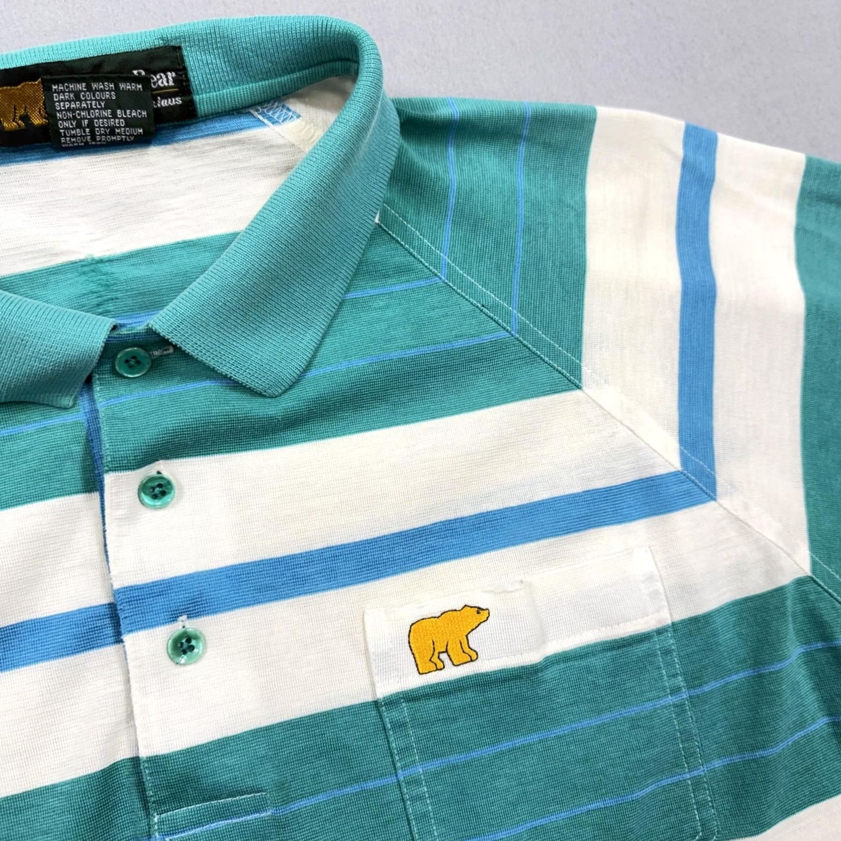 Golden Bear Golden Bear Polo Shirt Mens 3XL Green Stripe Knit Casual Golf Polo Shirt Mens 3XL Green Striped Polo Shirt Size US XXL / EU 58 / 5 - 3 Thumbnail