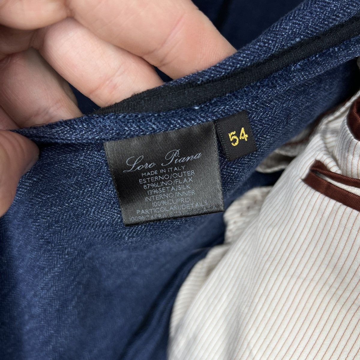 Loro Piana Men's Loro Piana Blazer 54IT 42US/UK Linen Silk Navy Blue Size 42R - 8 Thumbnail