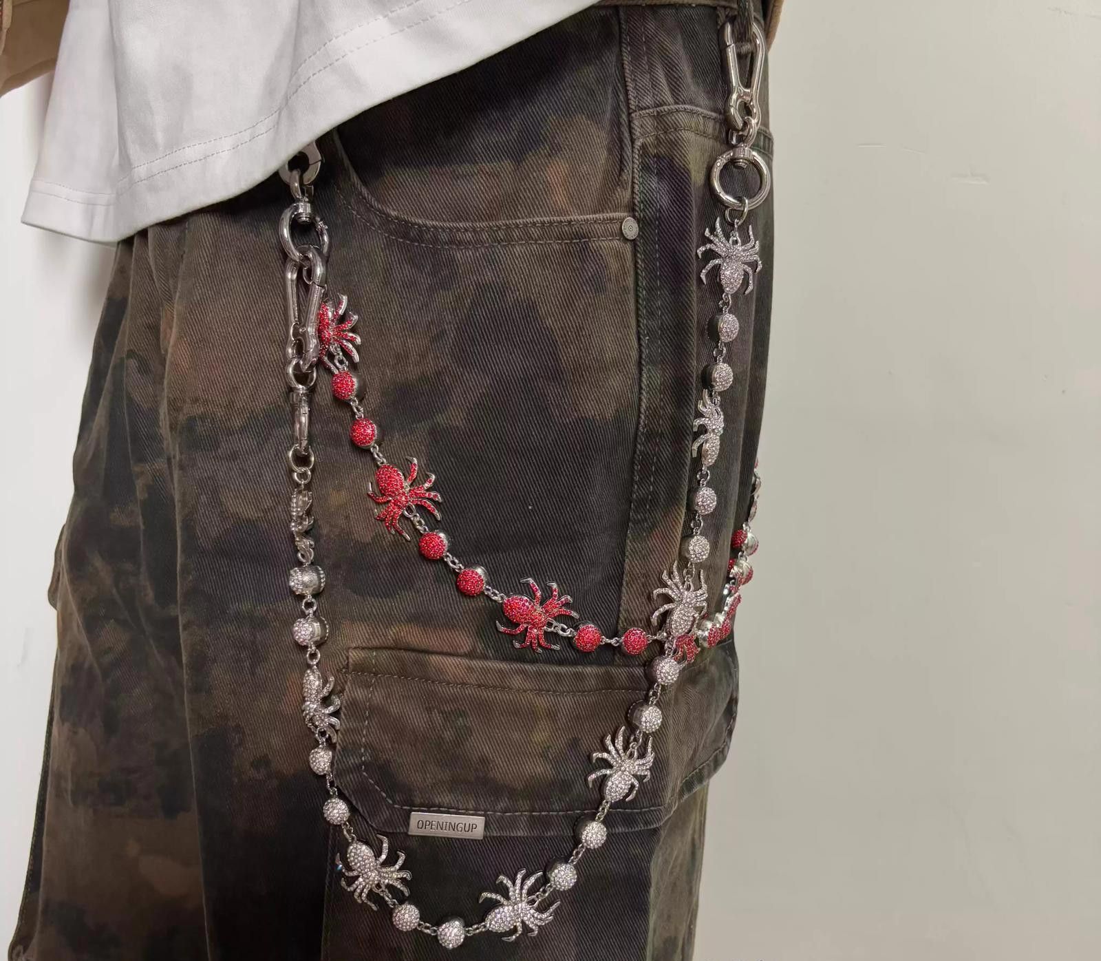 Jewelry Silver Spider Chain for Men, Punk Style Accessory Chain Size ONE SIZE - 4 Thumbnail