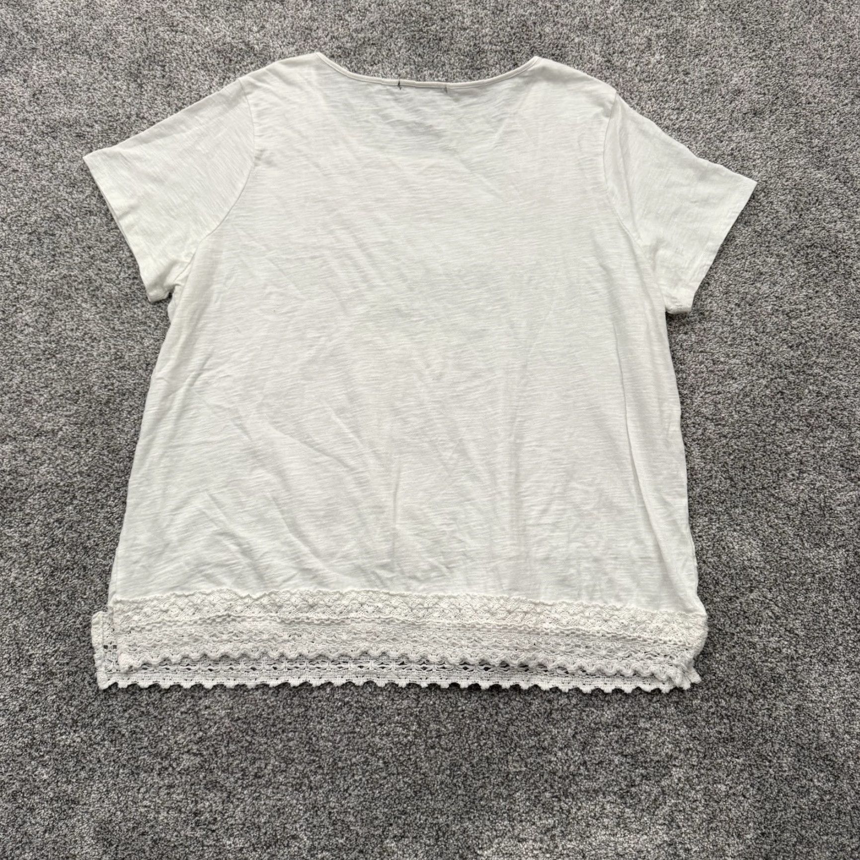 Vintage Preswick & Moore Boho Top Womens 2X Plus Lace Trim Pintuck Cottagecore Peasant Shirt White 100% Cotton Womens Size XXL / US 16-18 / IT 52-54 - 5 Thumbnail