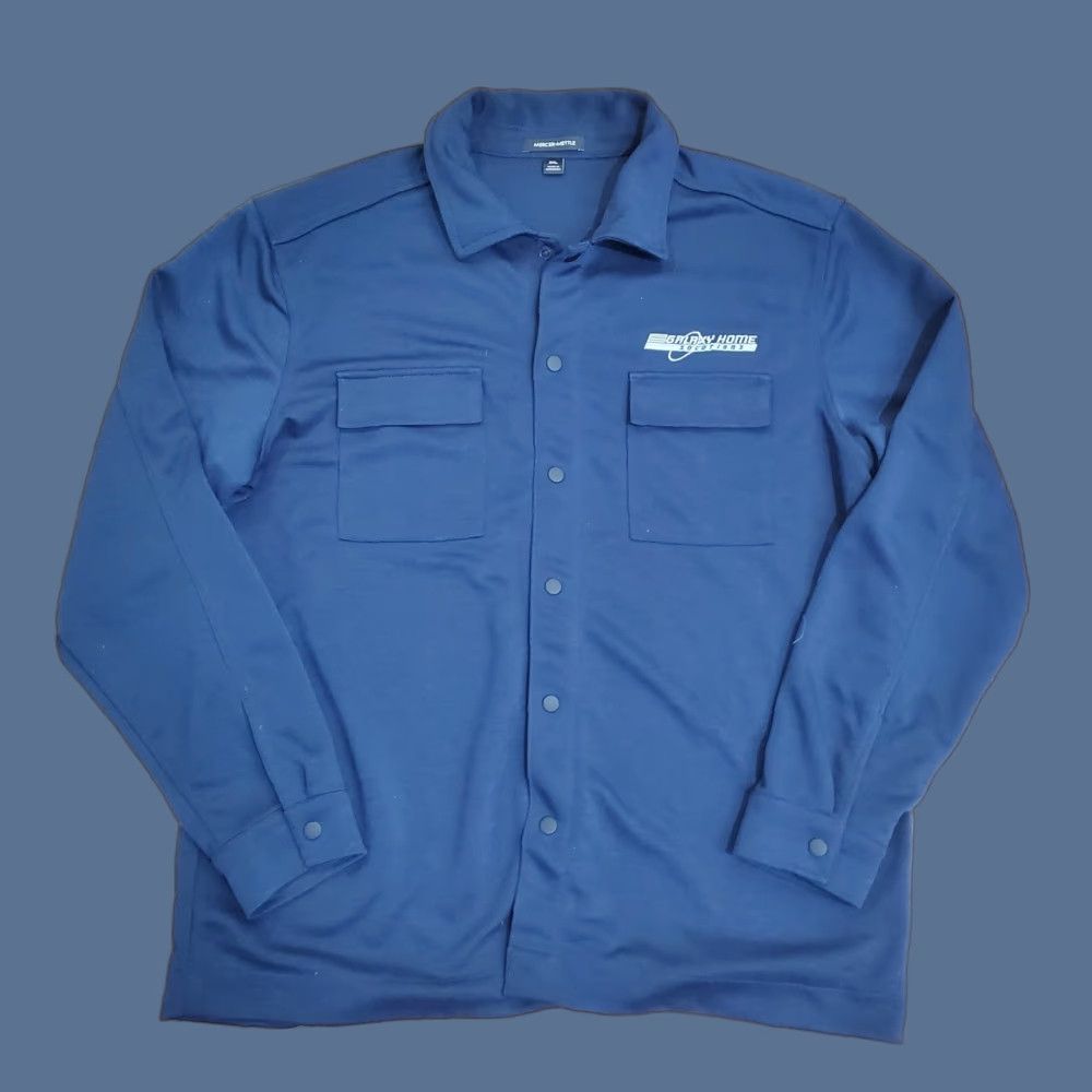 Vintage Mercer+Mettle Jacket Mens 2XL Blue Snap Front Shirt Jacket Galaxy Home Workwear Size US XXL / EU 58 / 5 - 1 Thumbnail