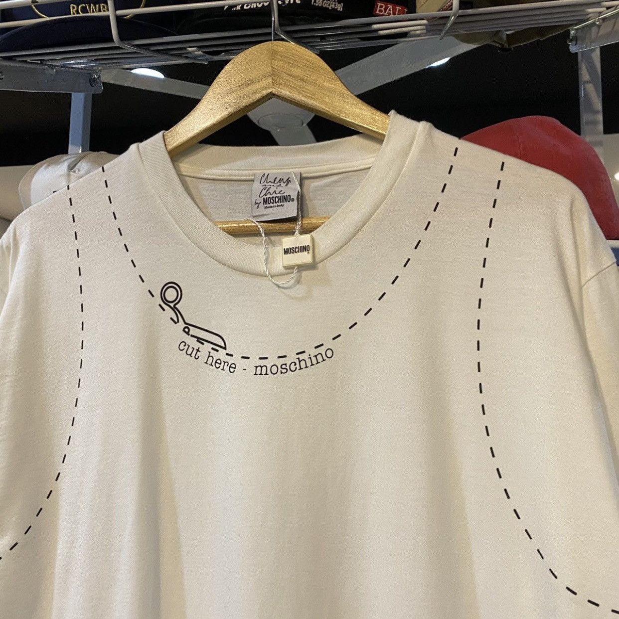 Moschino VINTAGE Moschino Chevy & Chic "Cut Here" Tee Size US L / EU 52-54 / 3 - 5 Thumbnail