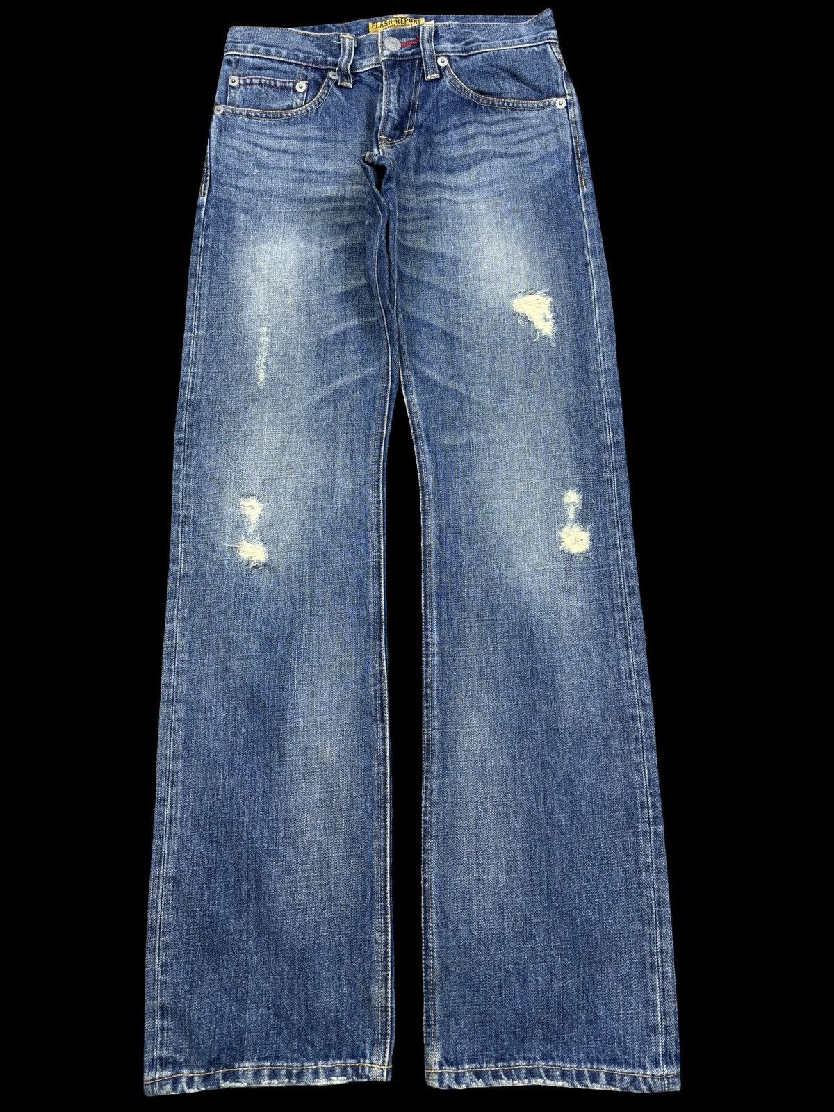 Japanese Brand 💥90s Style💥Flash Report Distressed Denim F805 Size US 28 / EU 44 - 1 Thumbnail