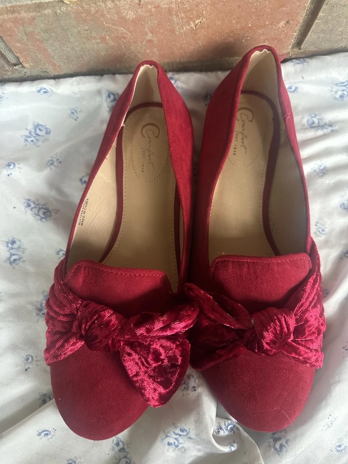 Designer c comfort flats faux velvet size 8 Size US 8 / IT 38 - 2 Thumbnail