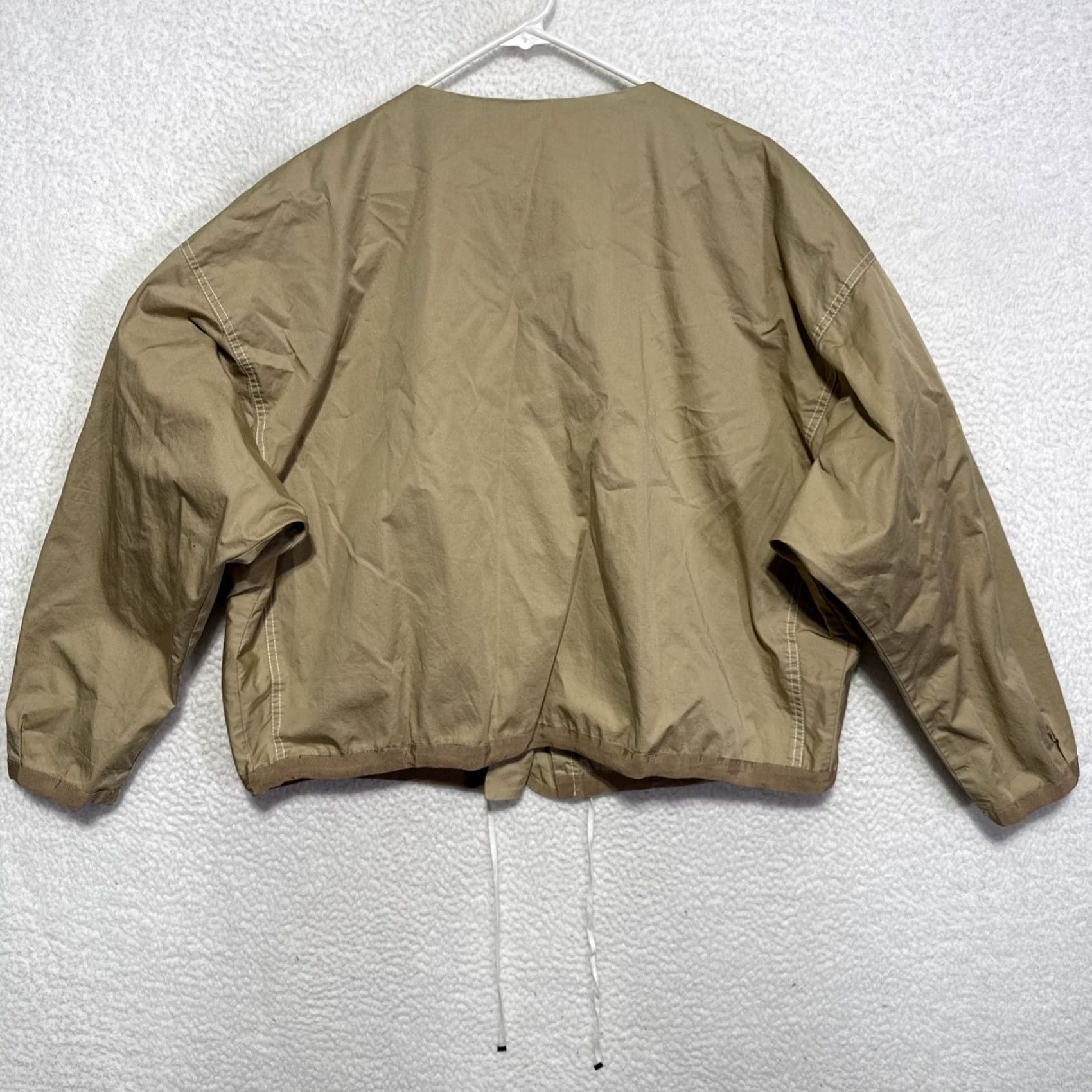 Badgley Mischka Badgley Mischka Womens Jacket Shirt Khaki 18 Off-White Long Sleeve Drawstring 100% Cotton Womens (Regular) 11009240 Size XXL / US 16-18 / IT 52-54 - 5 Thumbnail